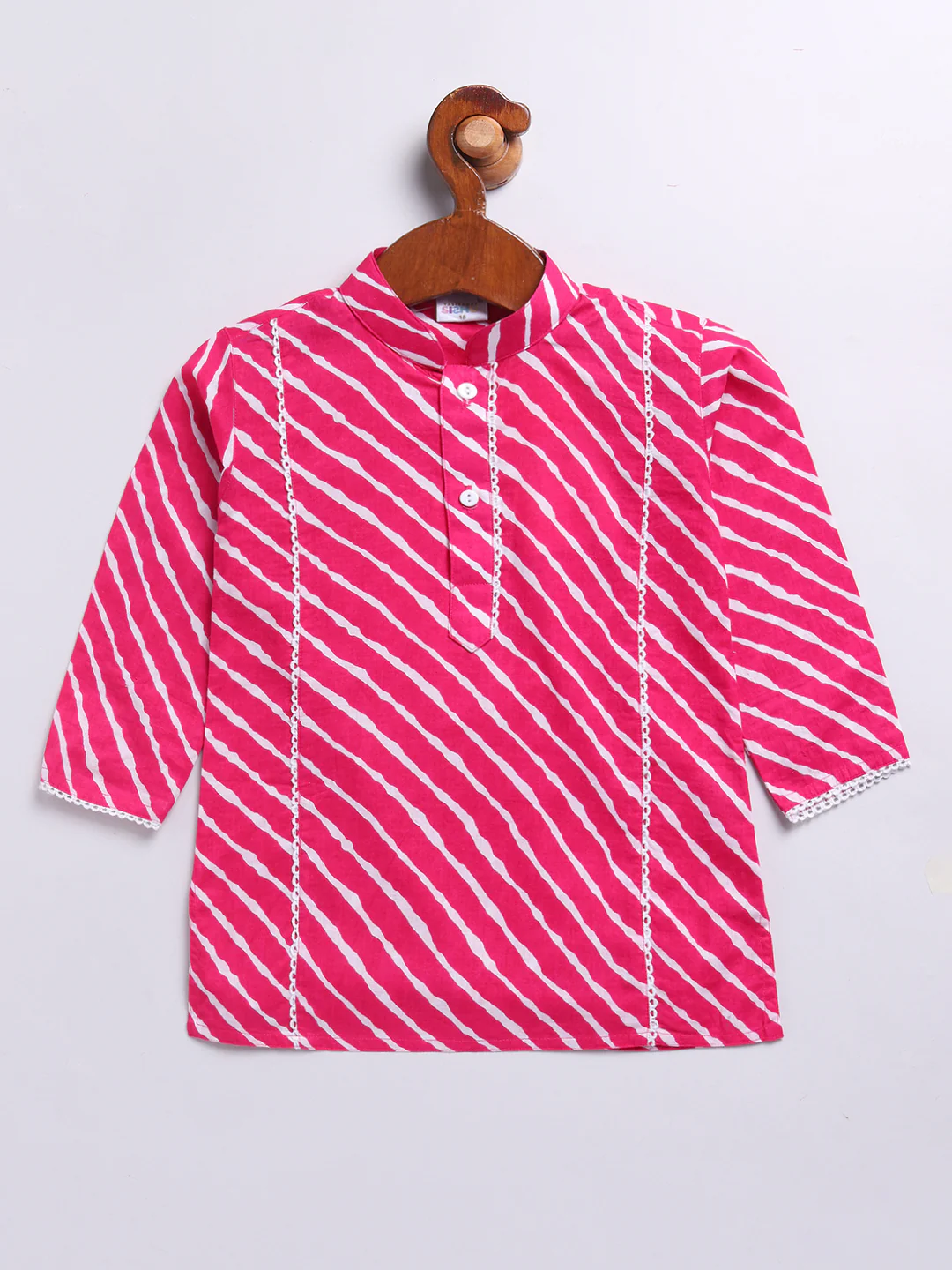 Boy's Pink Cotton Kurta Dhoti Set - Image 2
