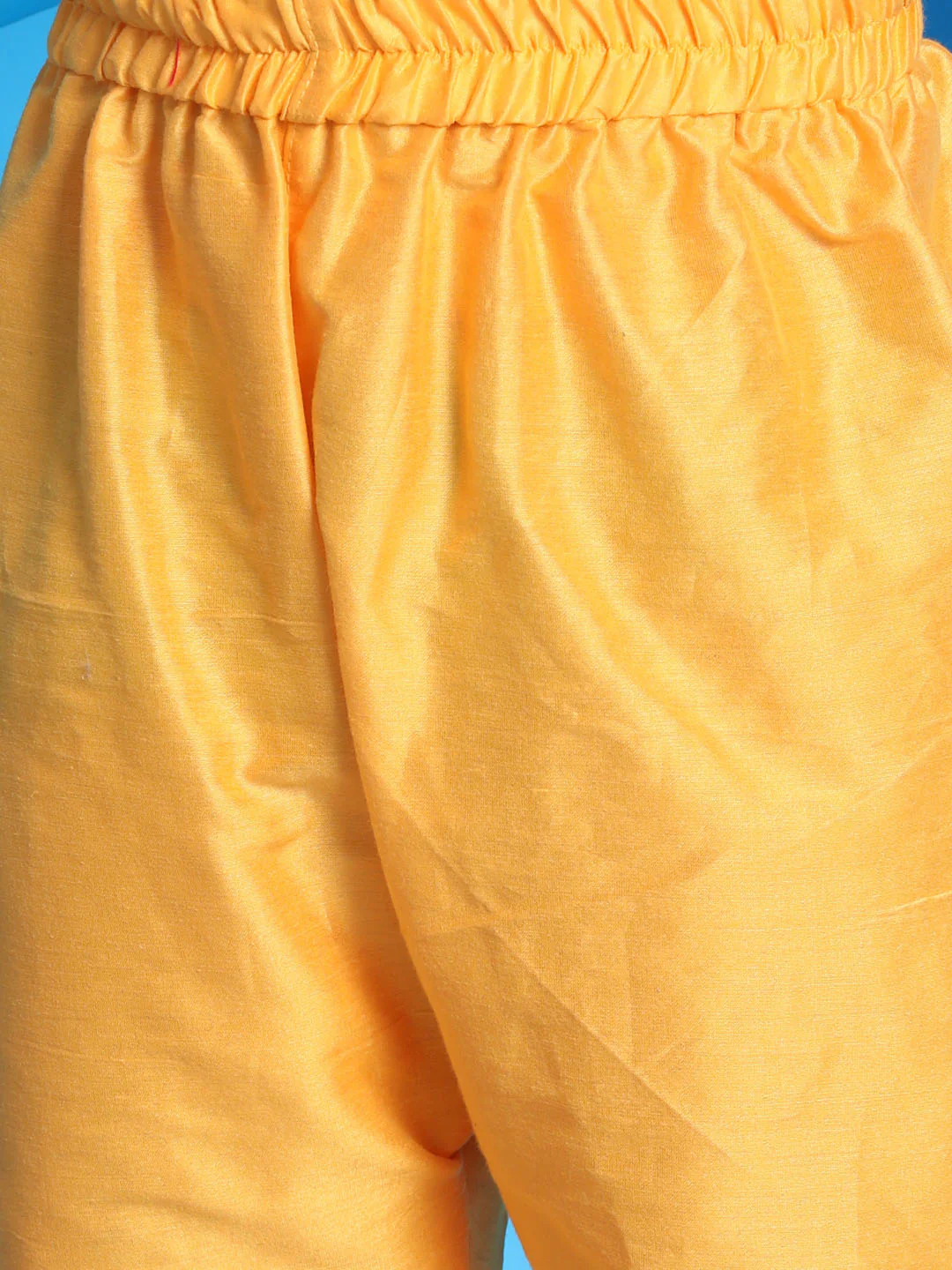 Boy's' Yellow Mirror Kurta Pyjama Set - Image 5
