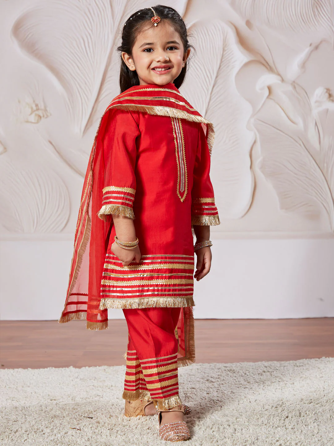 Girl's' Kurta Set With Dupatta - Image 4