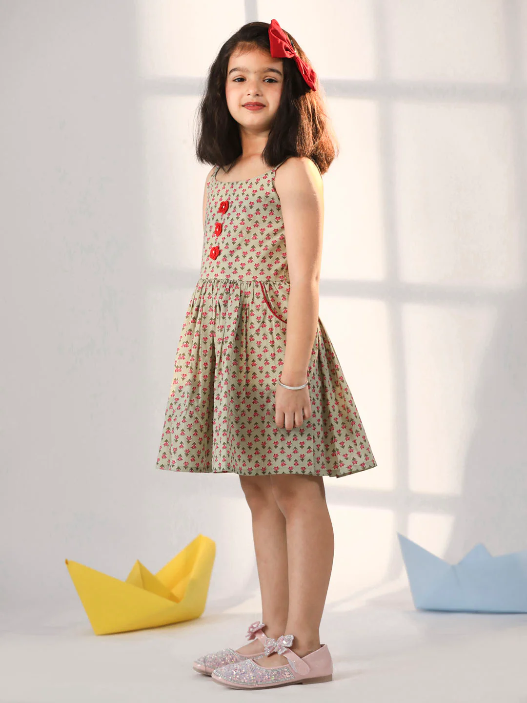 Girl's' Mint Green Dress - Image 2