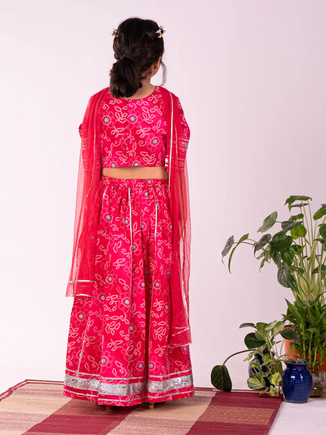 Girl's' Pink Lehenga Set - Image 3