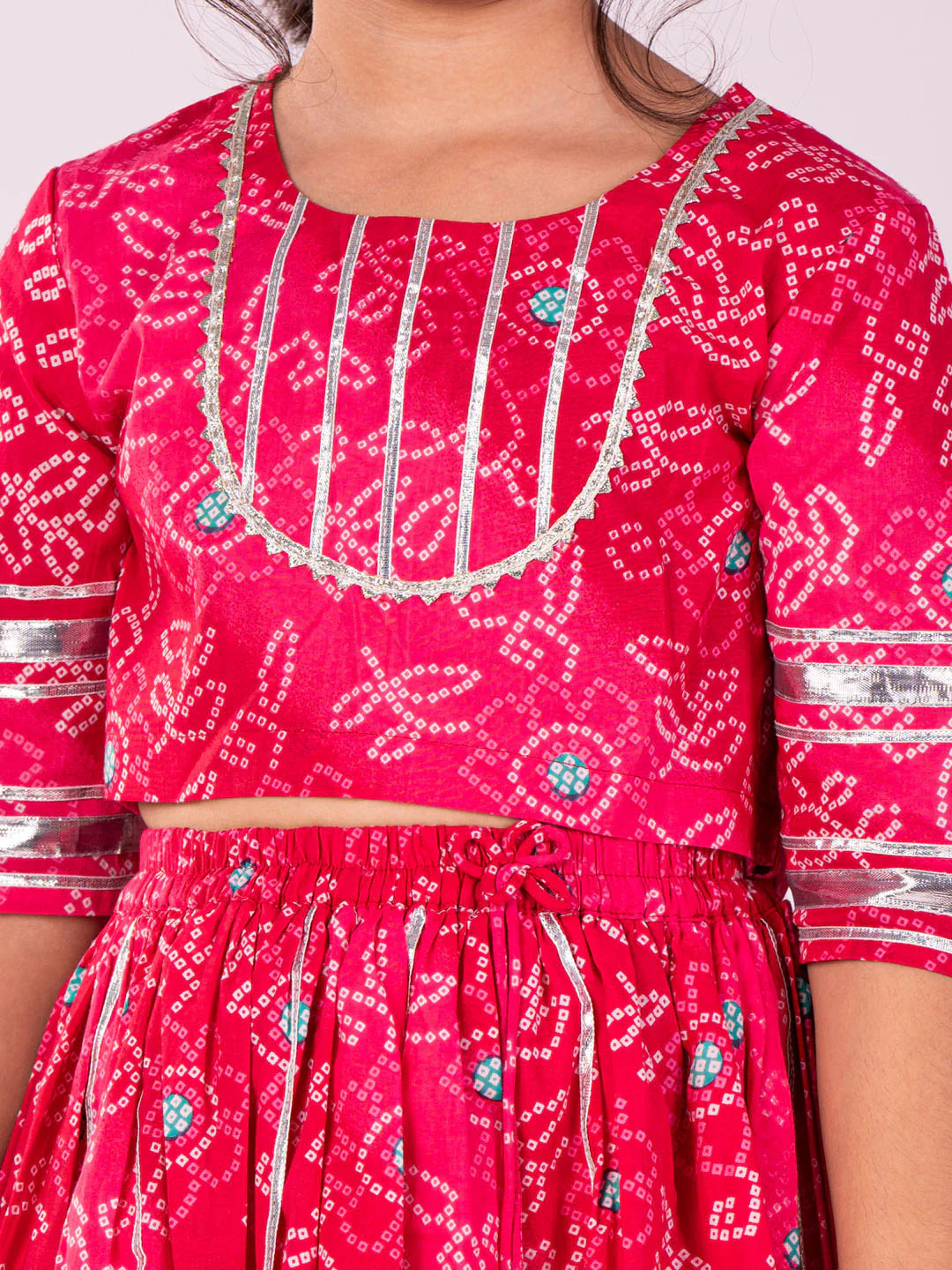 Girl's' Pink Lehenga Set - Image 4