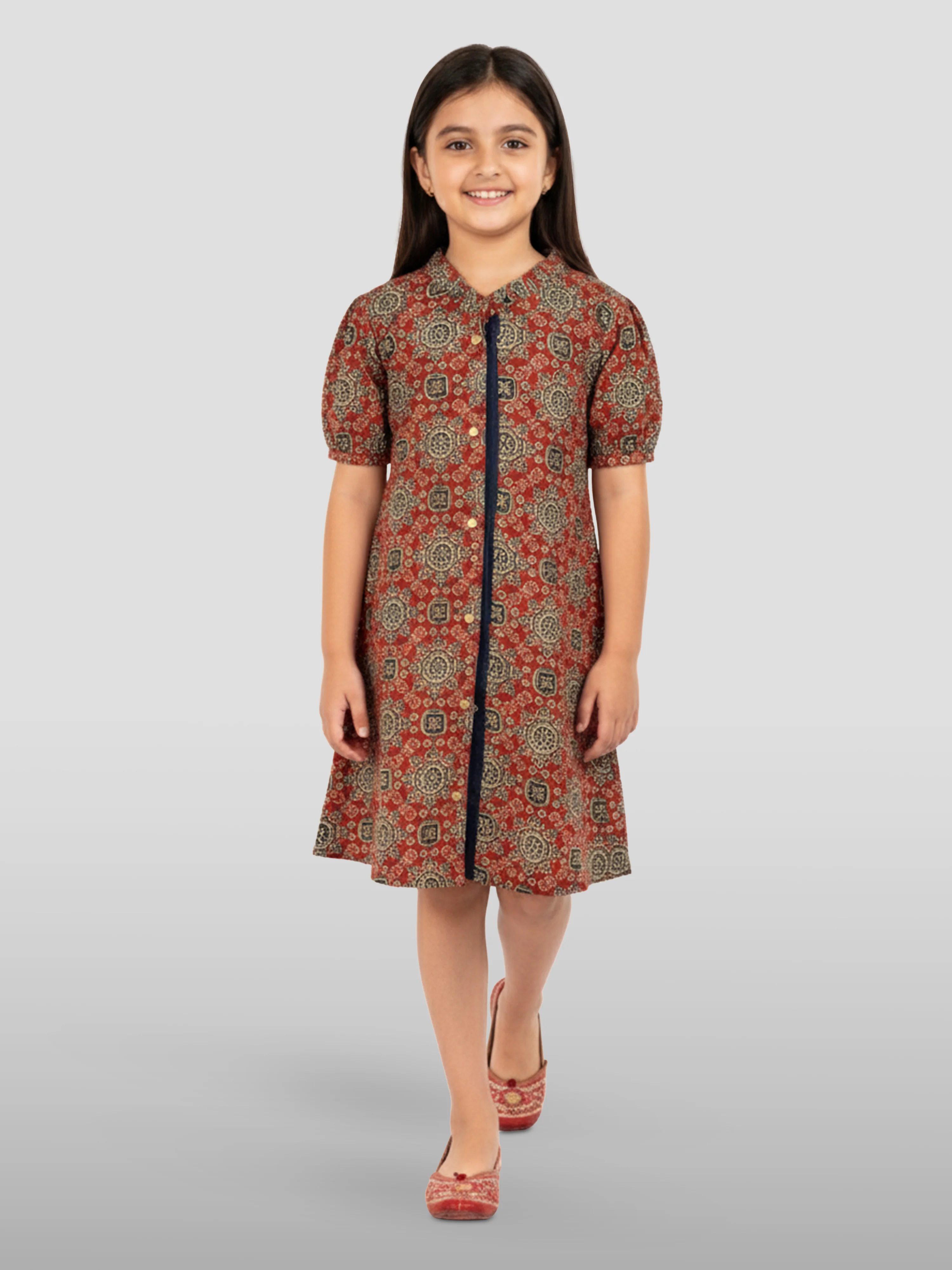 Girl's' Rust Dress - Image 3