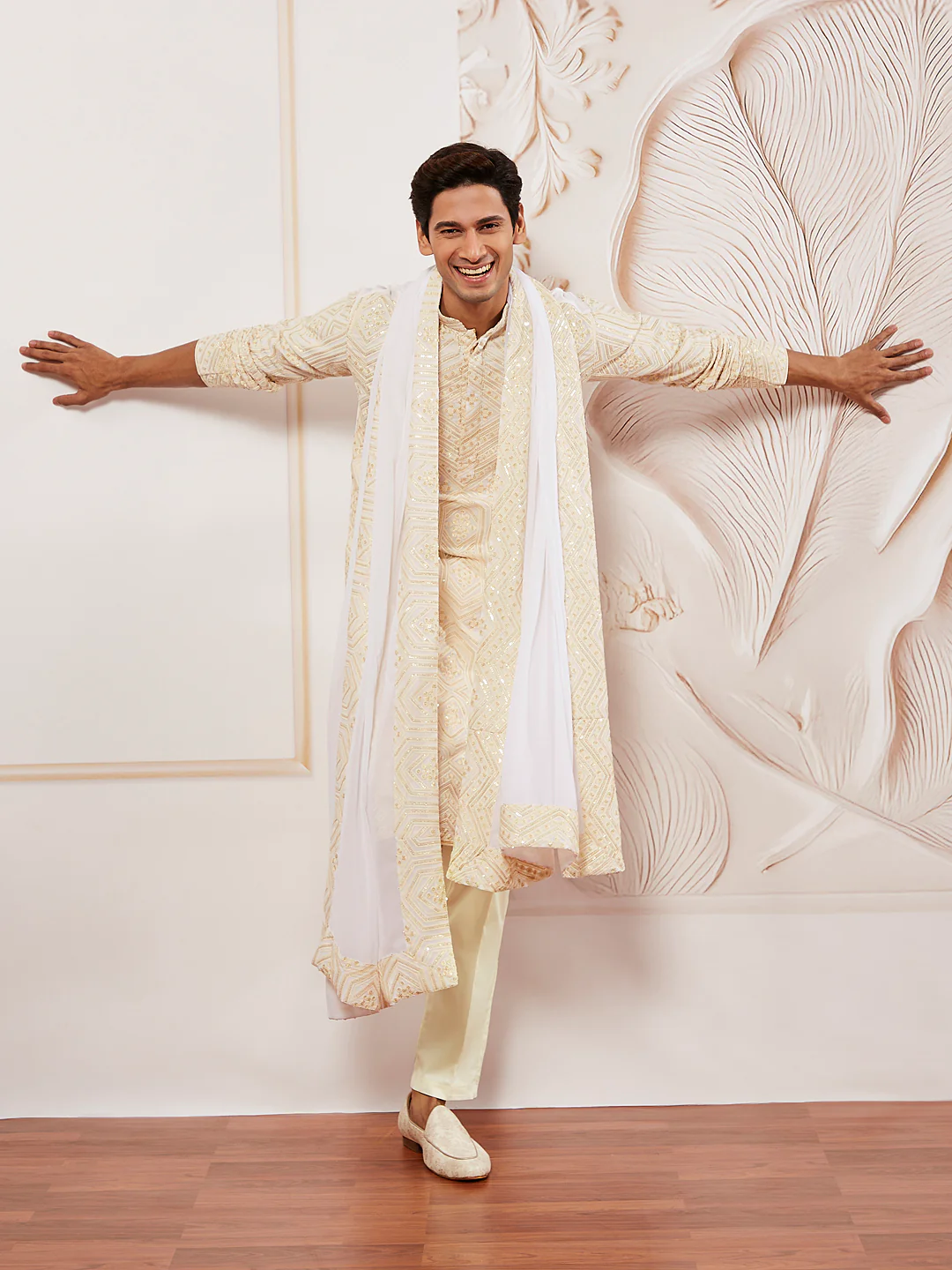 Men's Cream - Dupatta - Image 4