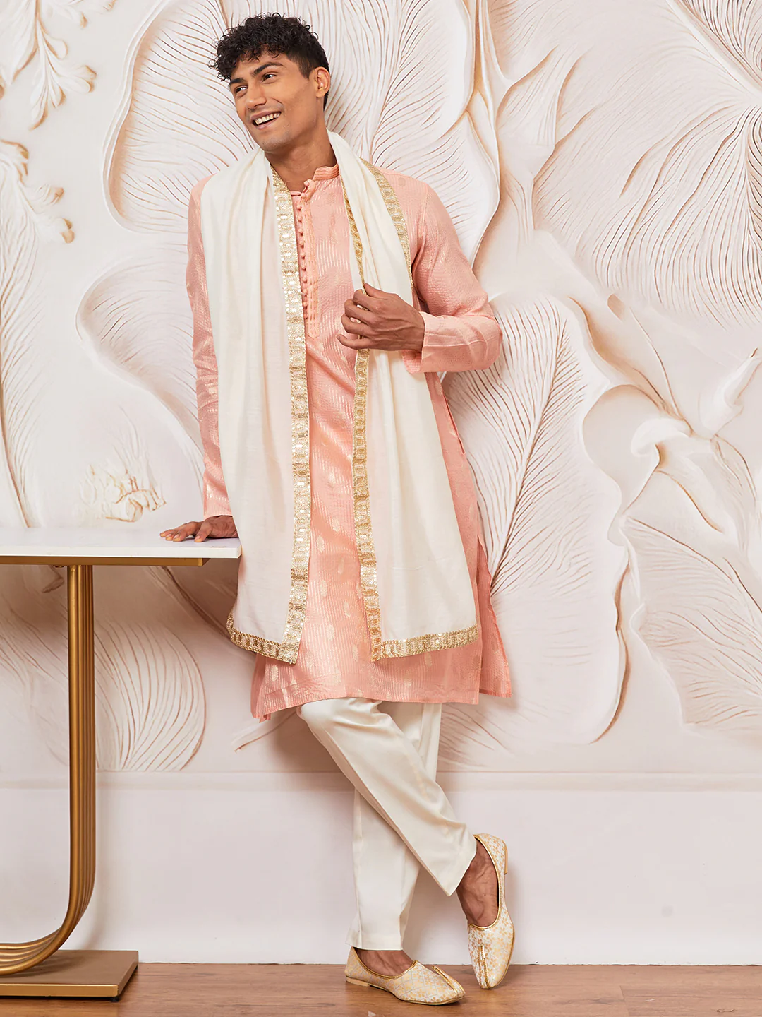 Men's Cream Dupatta - Image 4