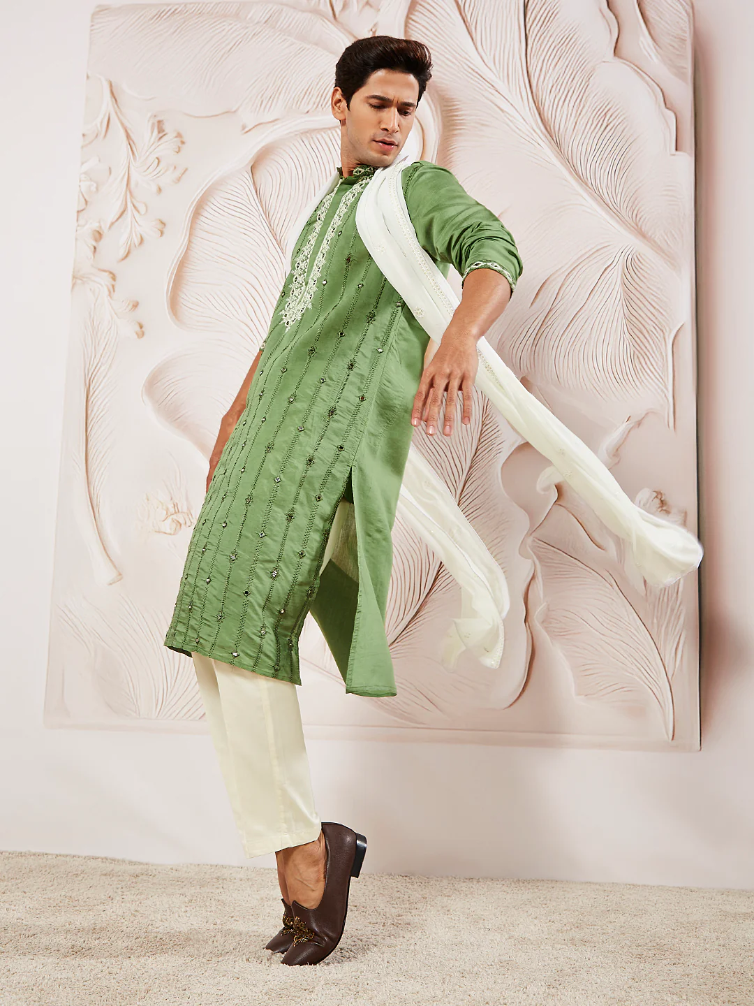 Men's White - Dupatta - Image 4