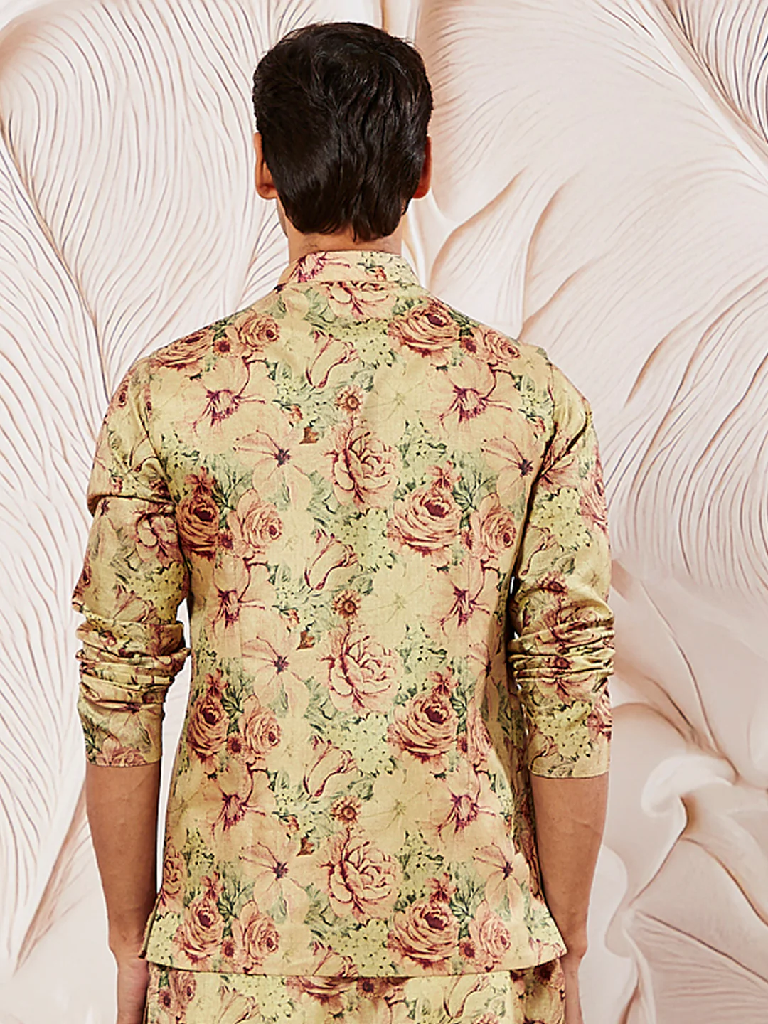 Men's Beige Printed Jacket - Image 4