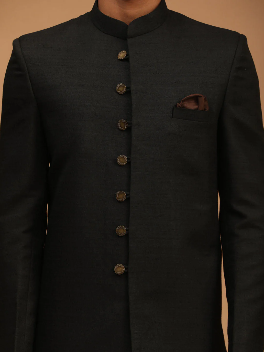 Men's Black Sherwani Set - Image 4
