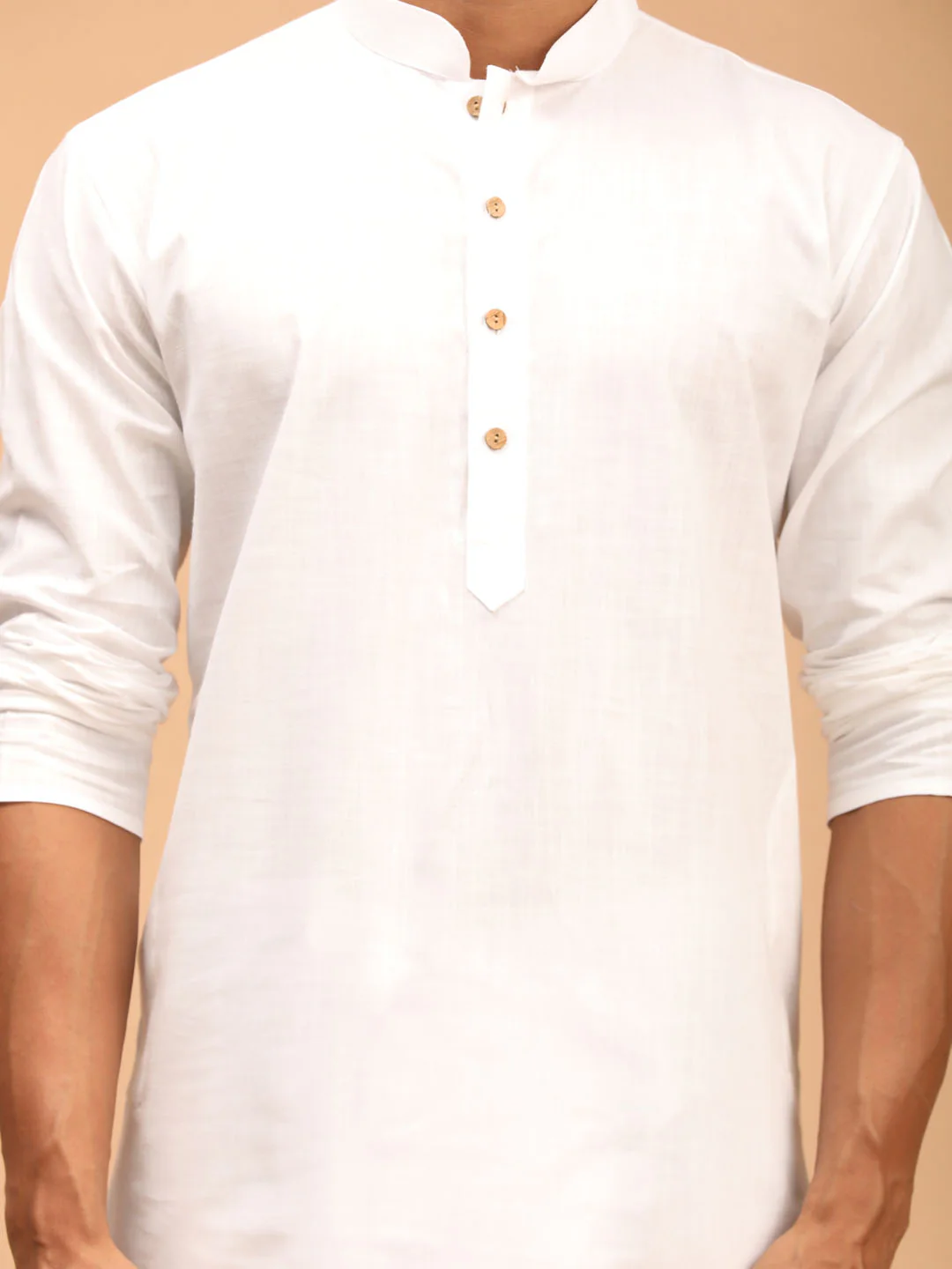 Men's Black Ikkat Printed Cotton Nehru Jacket With White Kurta And Pyjama Set - Image 5
