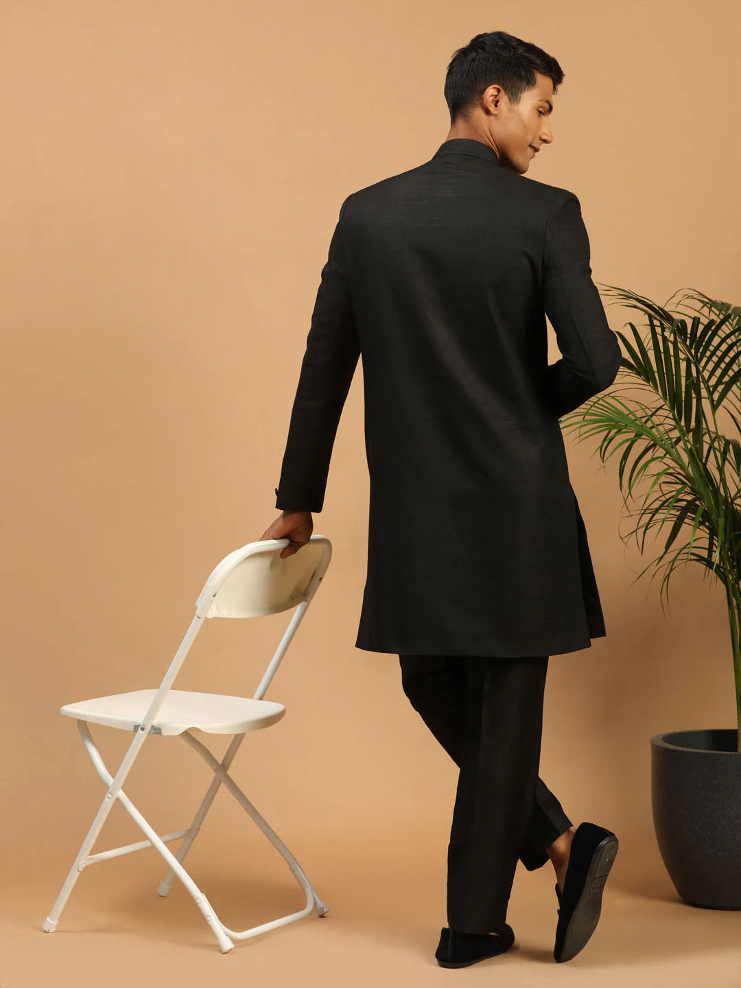 Men's Black Sherwani Set - Image 3