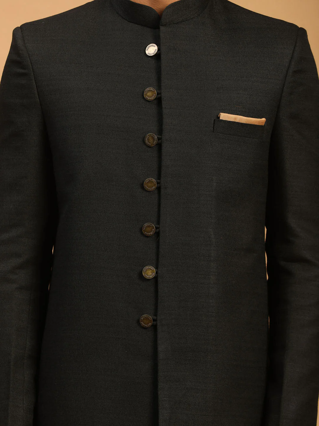 Men's Black Sherwani Set - Image 4