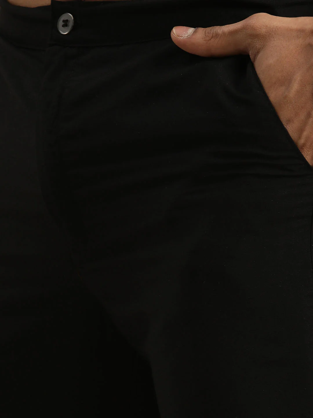Men's Black Sequined Front Open Georgette Kurta With Pant - Image 5