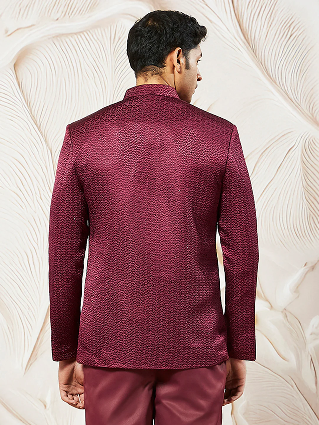 Men's Maroon Silk Blend Jodhpuri - Image 4