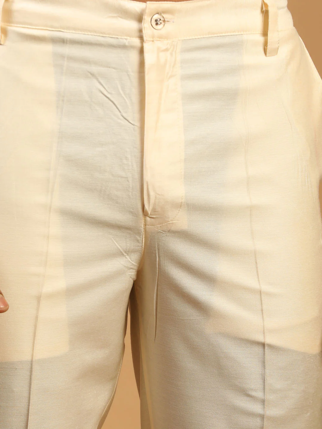 Men's Cream Cotton Pant Style Pyjama - Image 4