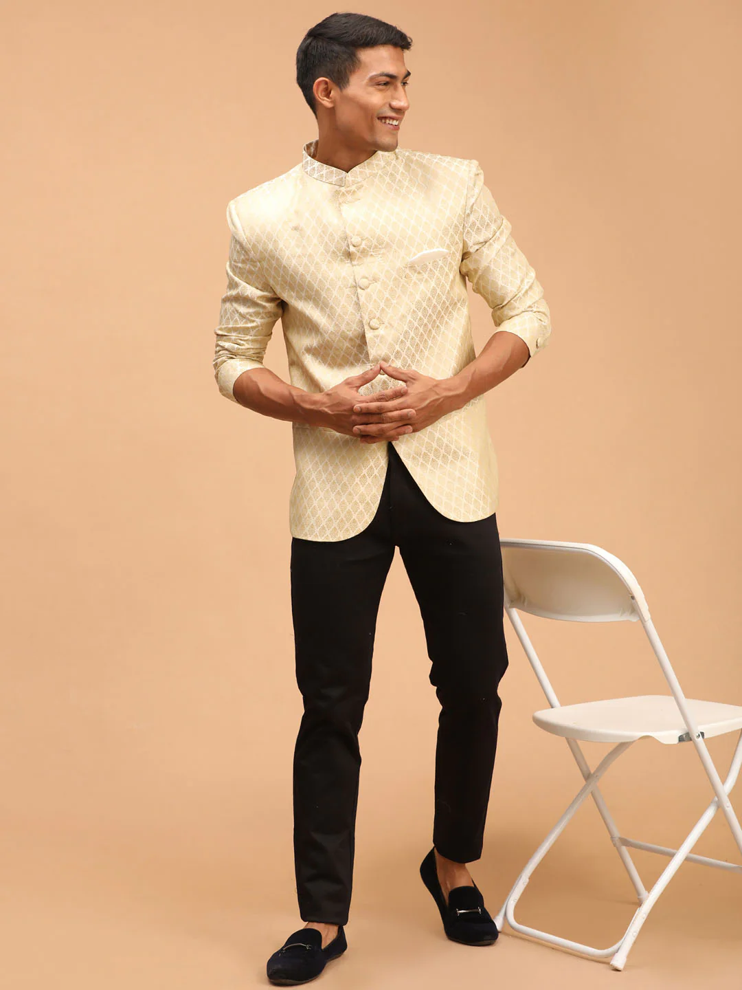Men's Cream Woven Jodhpuri - Image 5