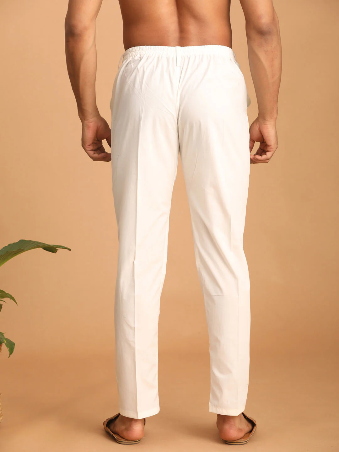 Men's Cream Cotton Pant Style Pyjama - Image 3