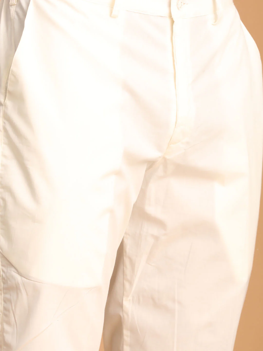 Men's Cream Cotton Pant Style Pyjama - Image 4