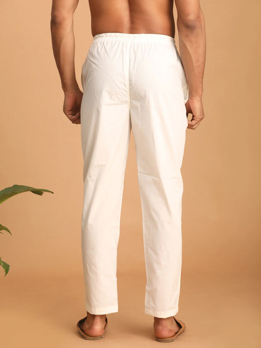 Men's Cream Cotton Pant Style Pyjama - Image 3