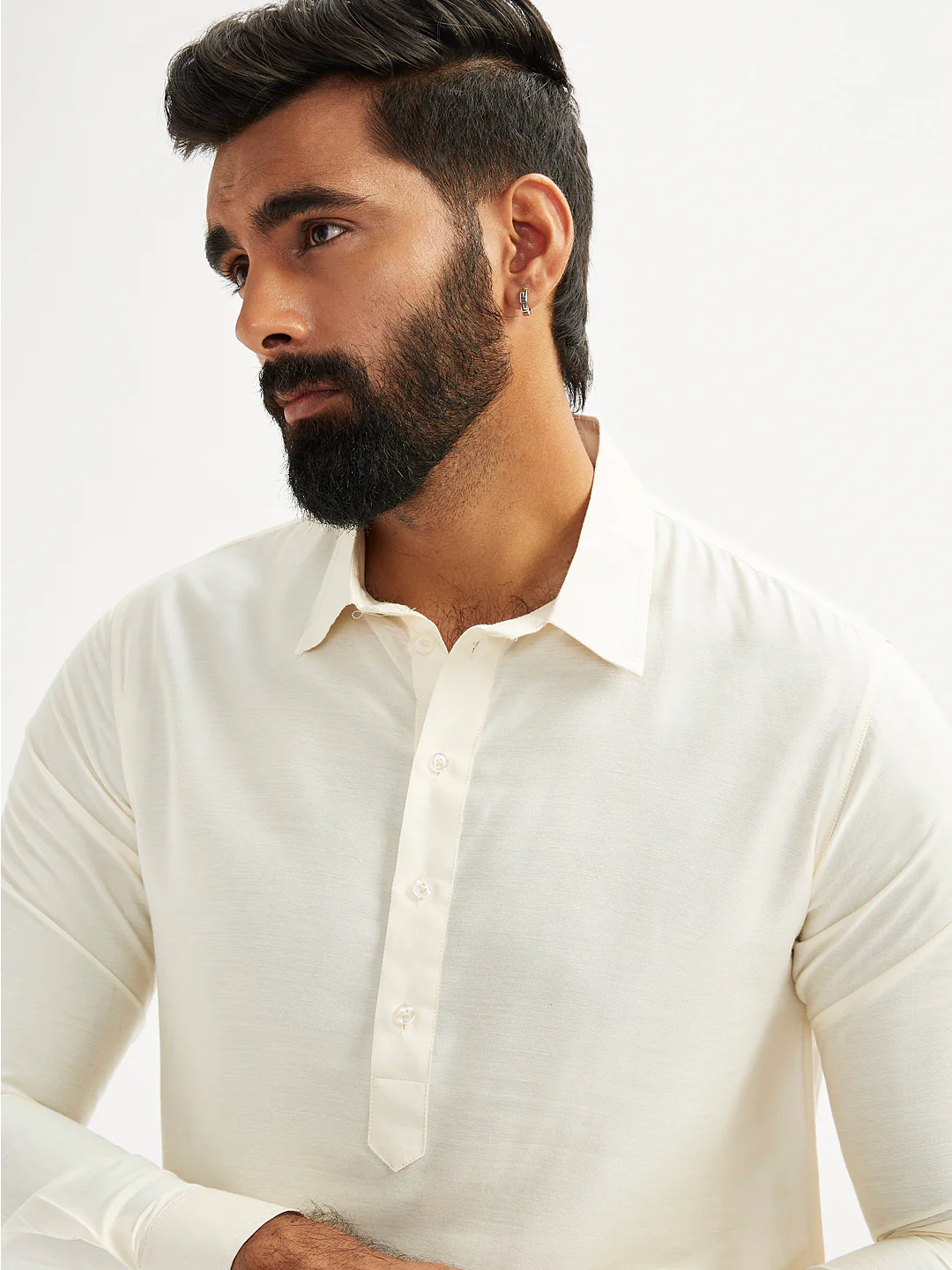 Men's Cream Viscose Pathani - Image 4