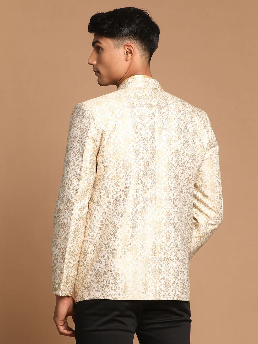 Men's Gold Woven Blazer - Image 3