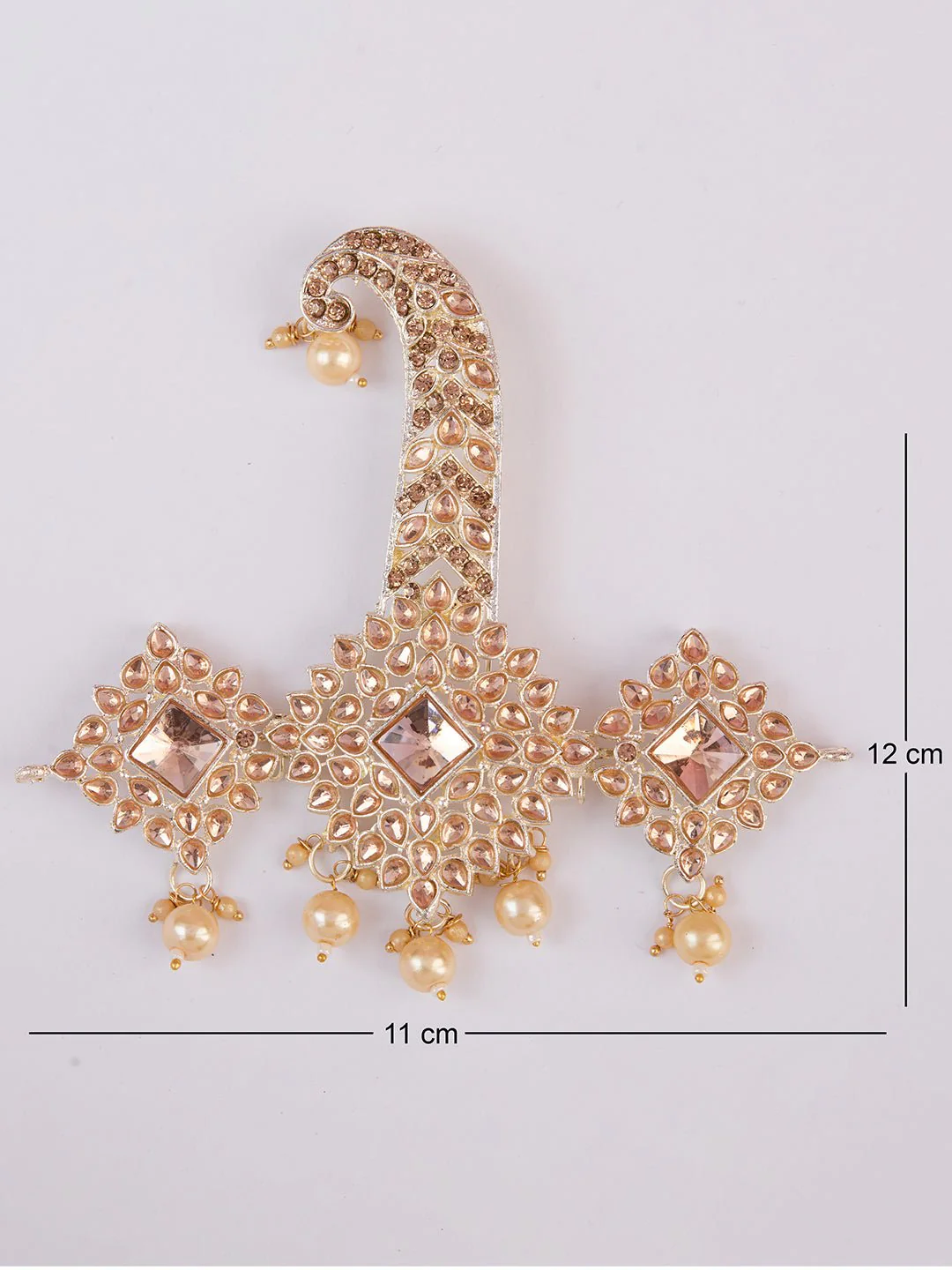 Men's Gold Kundan Polki Kalangi - Image 4