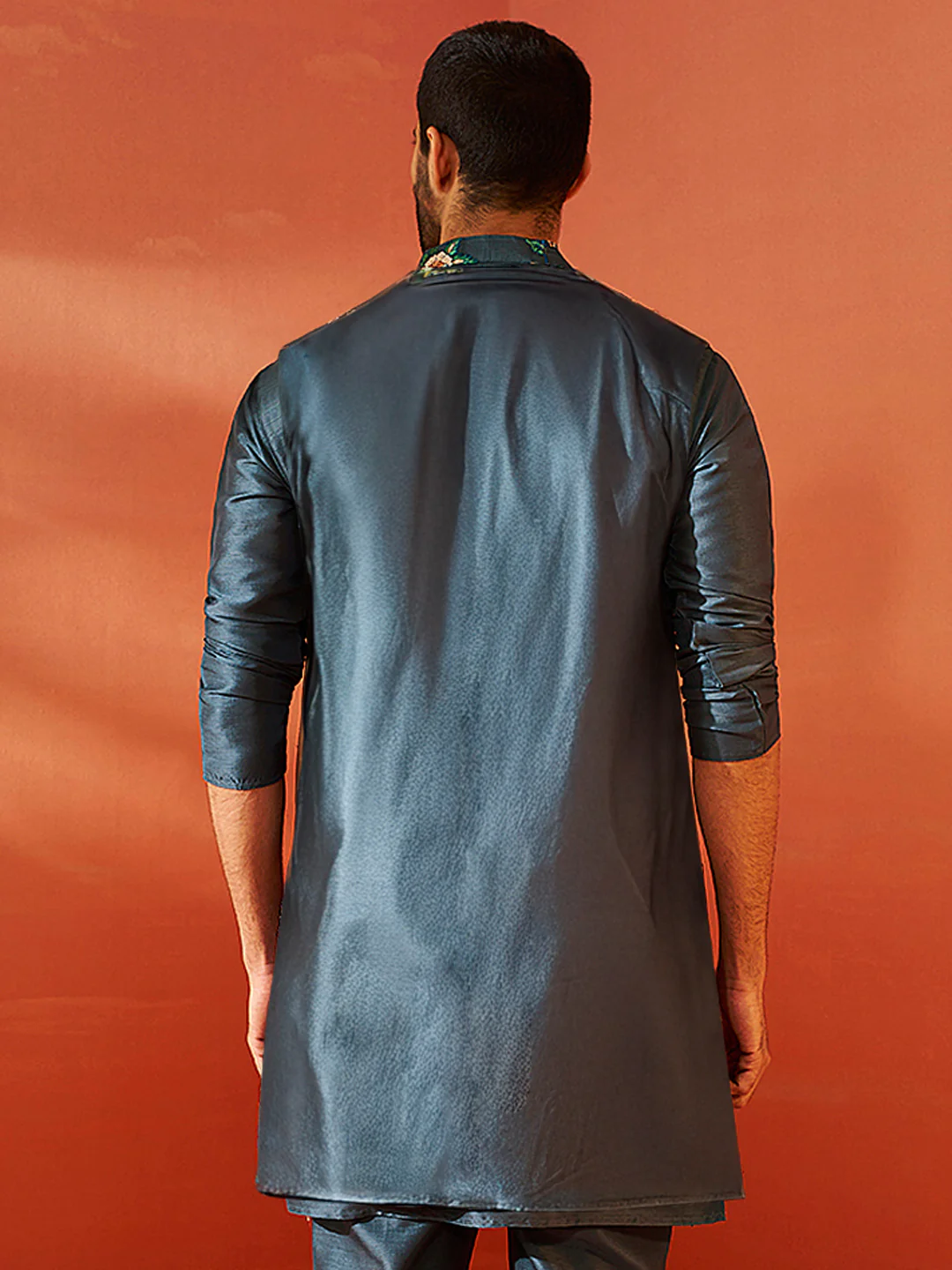 Men’S Grey Nehru Jacket - Image 5