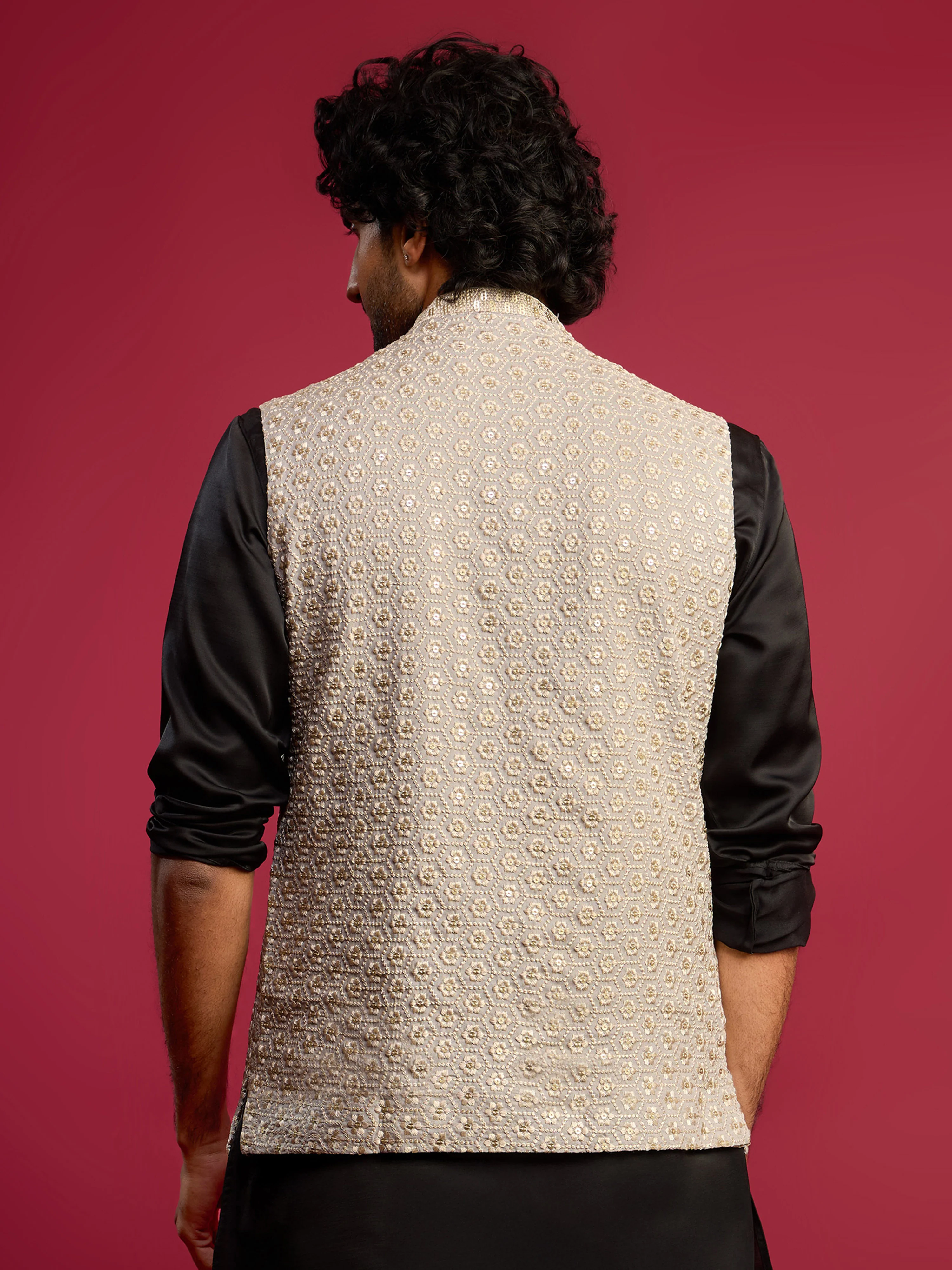 Men's Gray - Nehru Jacket Only - Image 5