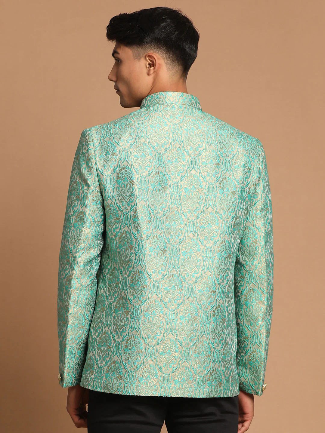Men's Green Woven Jodhpuri - Image 3