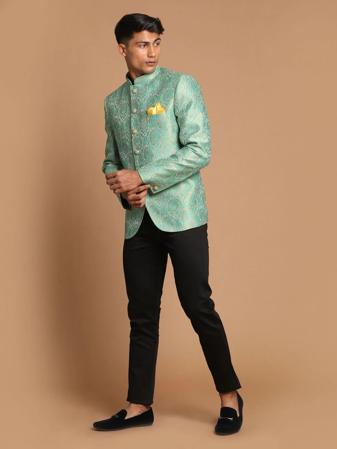 Men's Green Woven Jodhpuri - Image 5