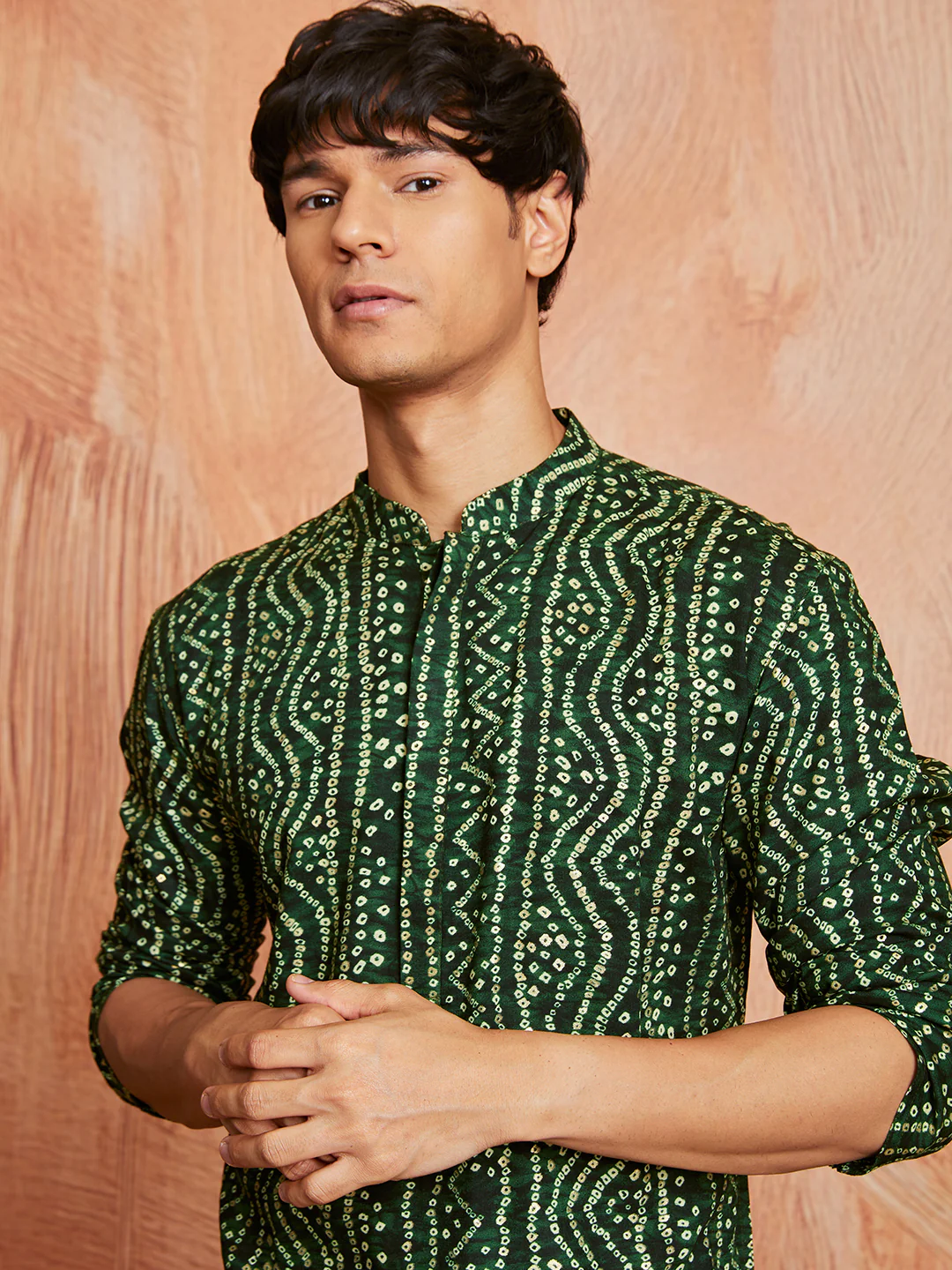 Men's Green Rayon Kurta And Pyjama Set - Image 4