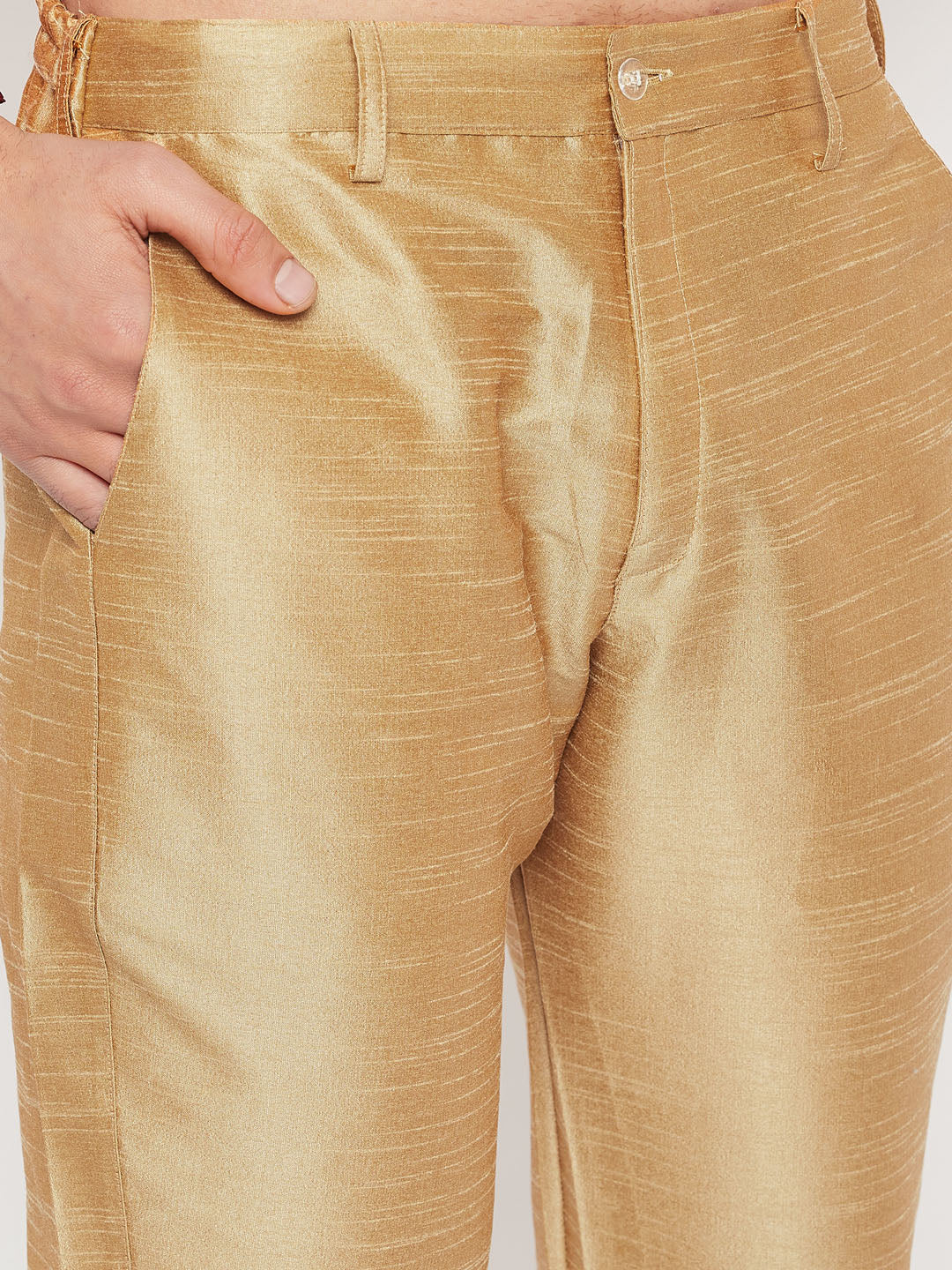 Men's Maroon Zari Weaved Jacket With Kurta Pant Set - Image 5