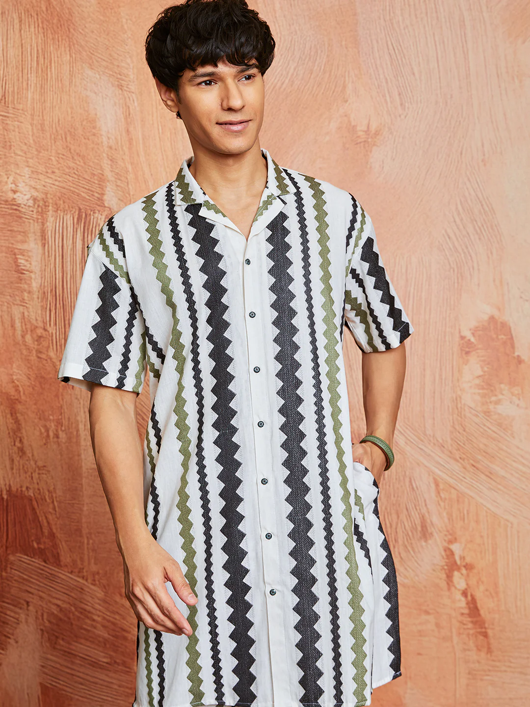 Men's Multi Color Cotton Kurta And Pyjama Set - Image 3