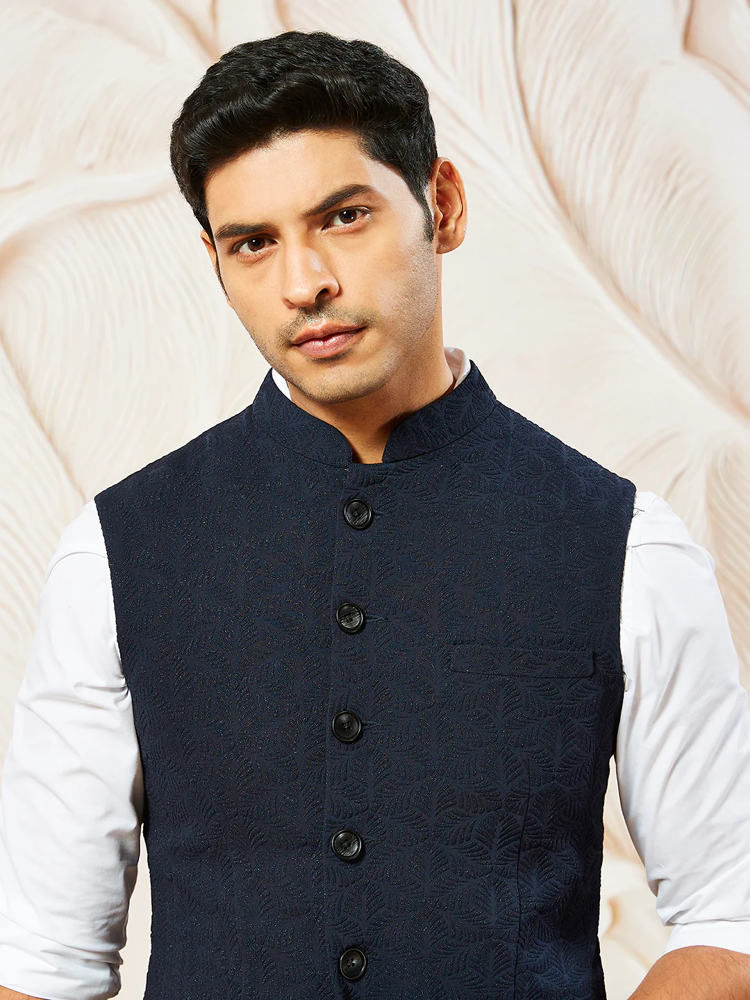 Men's Navy Blue - Nehru Jacket - Image 3