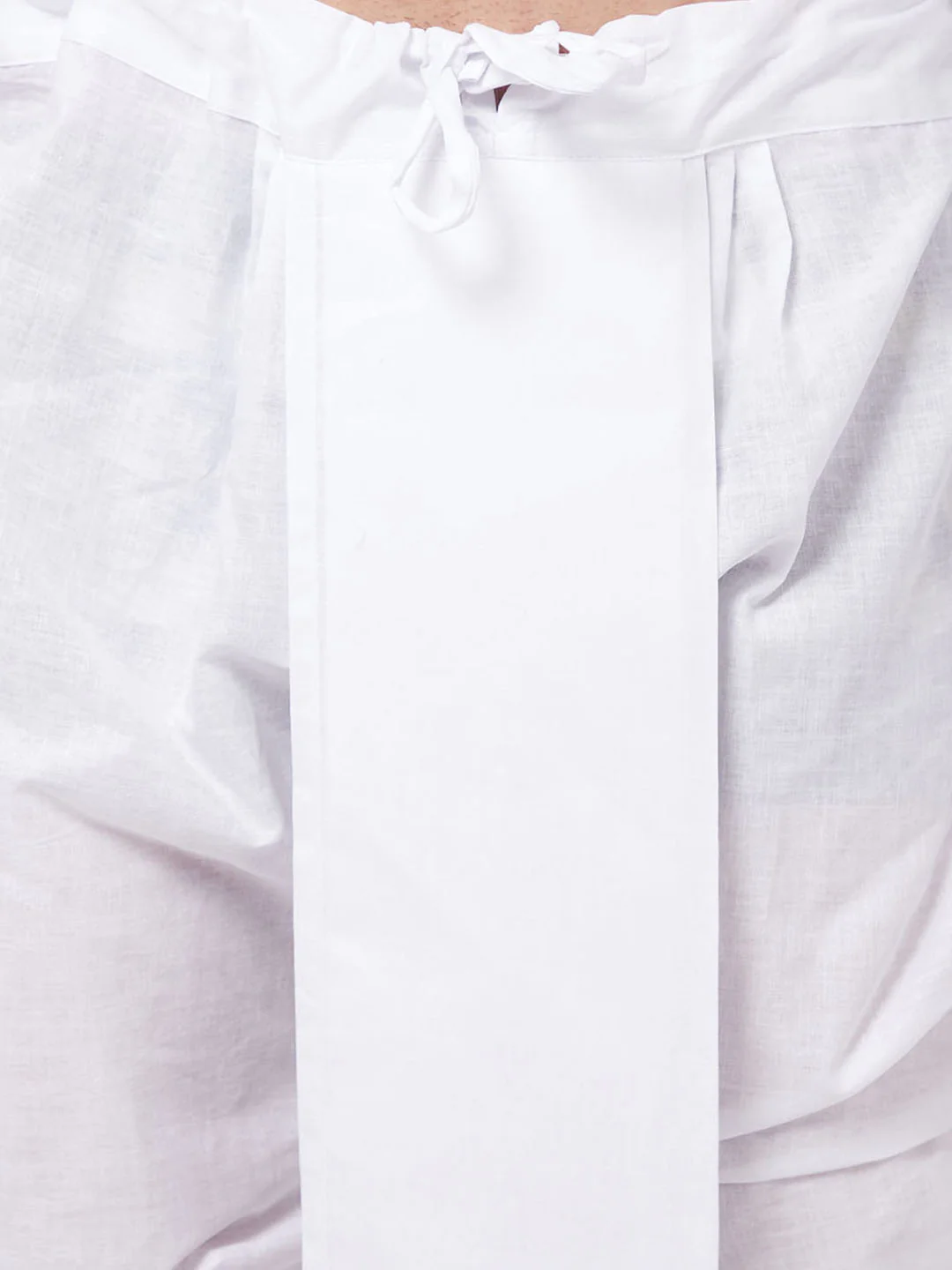 Men's Pink Cotton Kurta And White Solid Dhoti Set - Image 5