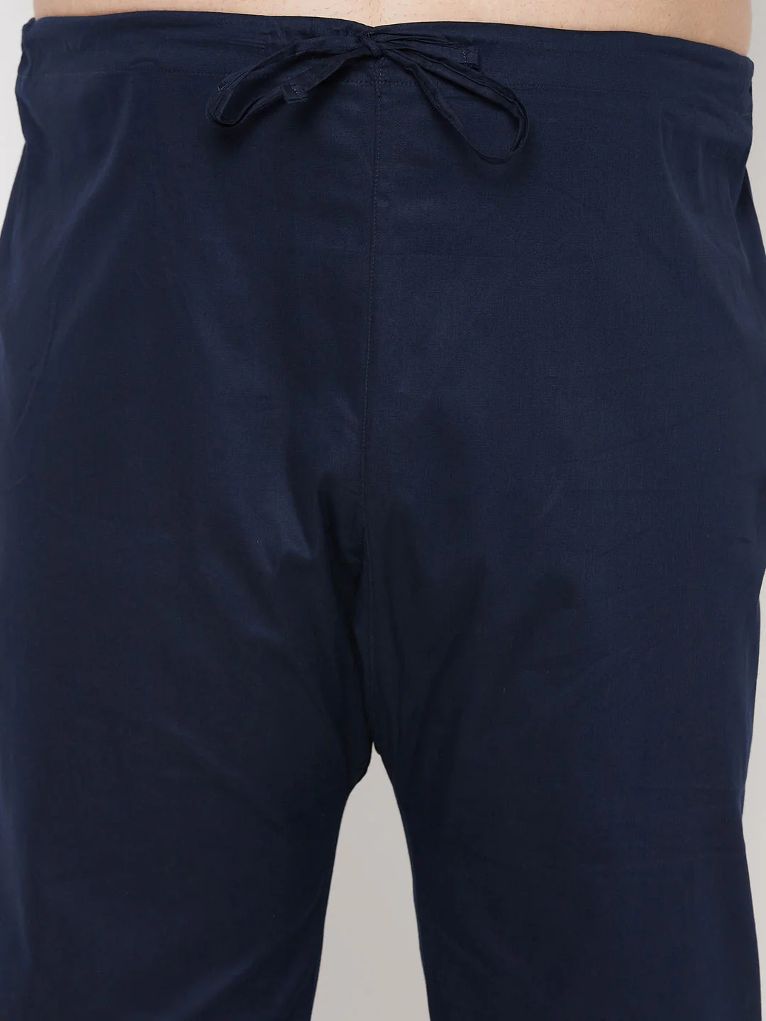 Men's Plus Size Blue Cotton Blend Pathani Kurta - Image 6