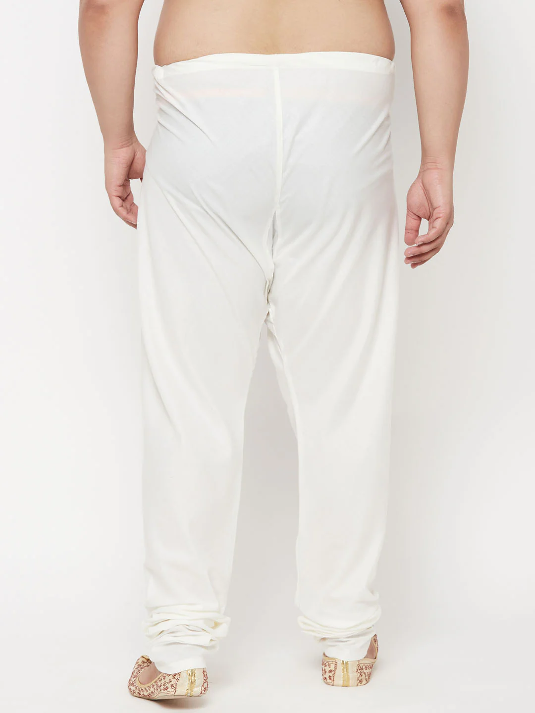 Men's Plus Size Cream Silk Blend Pyjama - Image 3