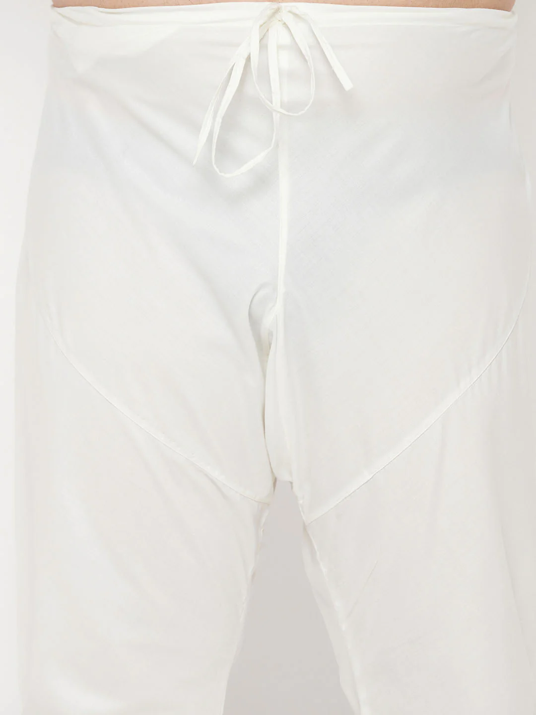Men's Plus Size Cream Silk Blend Pyjama - Image 4