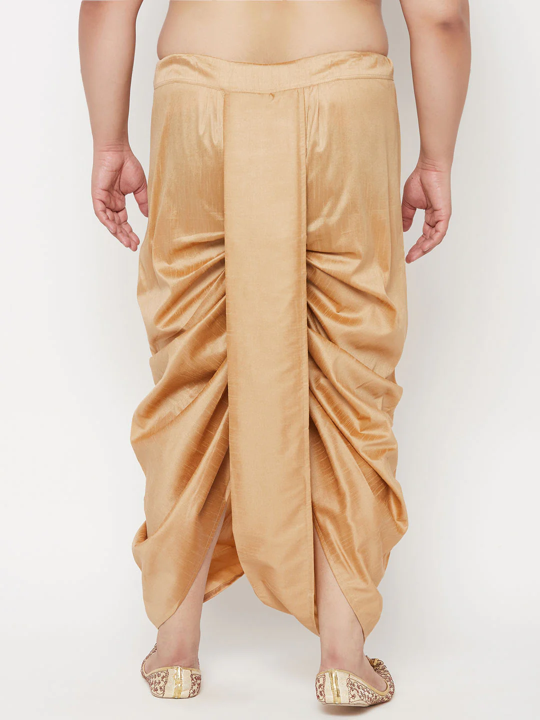 Men's Plus Size Rose Gold Cotton Blend Traditional Dhoti - Image 3