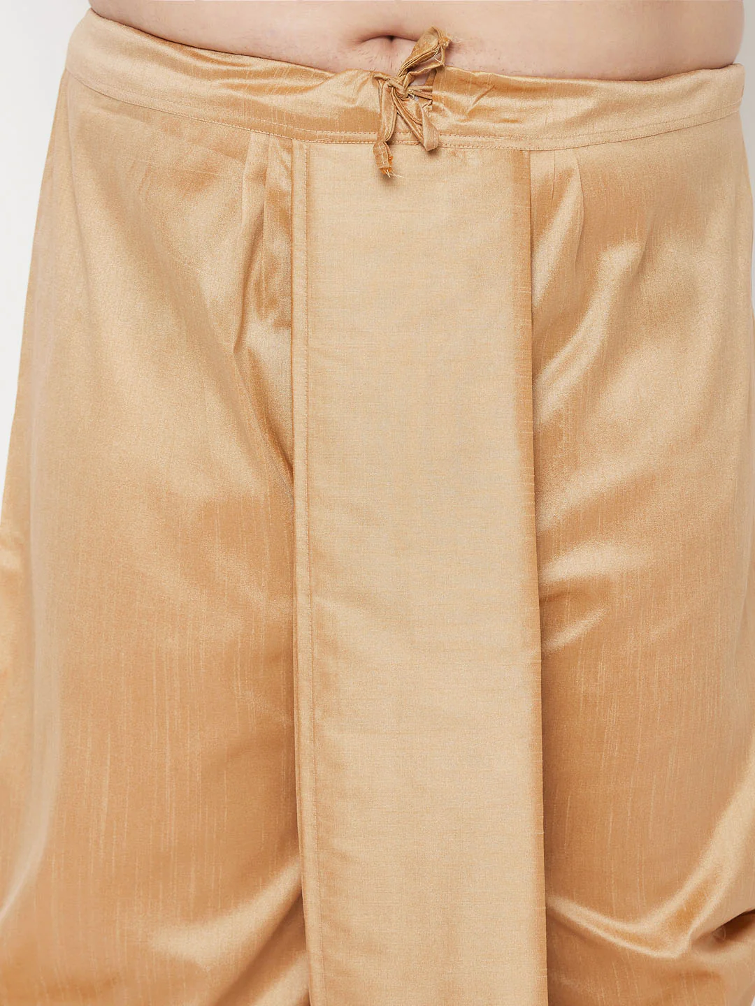 Men's Plus Size Rose Gold Cotton Blend Traditional Dhoti - Image 4