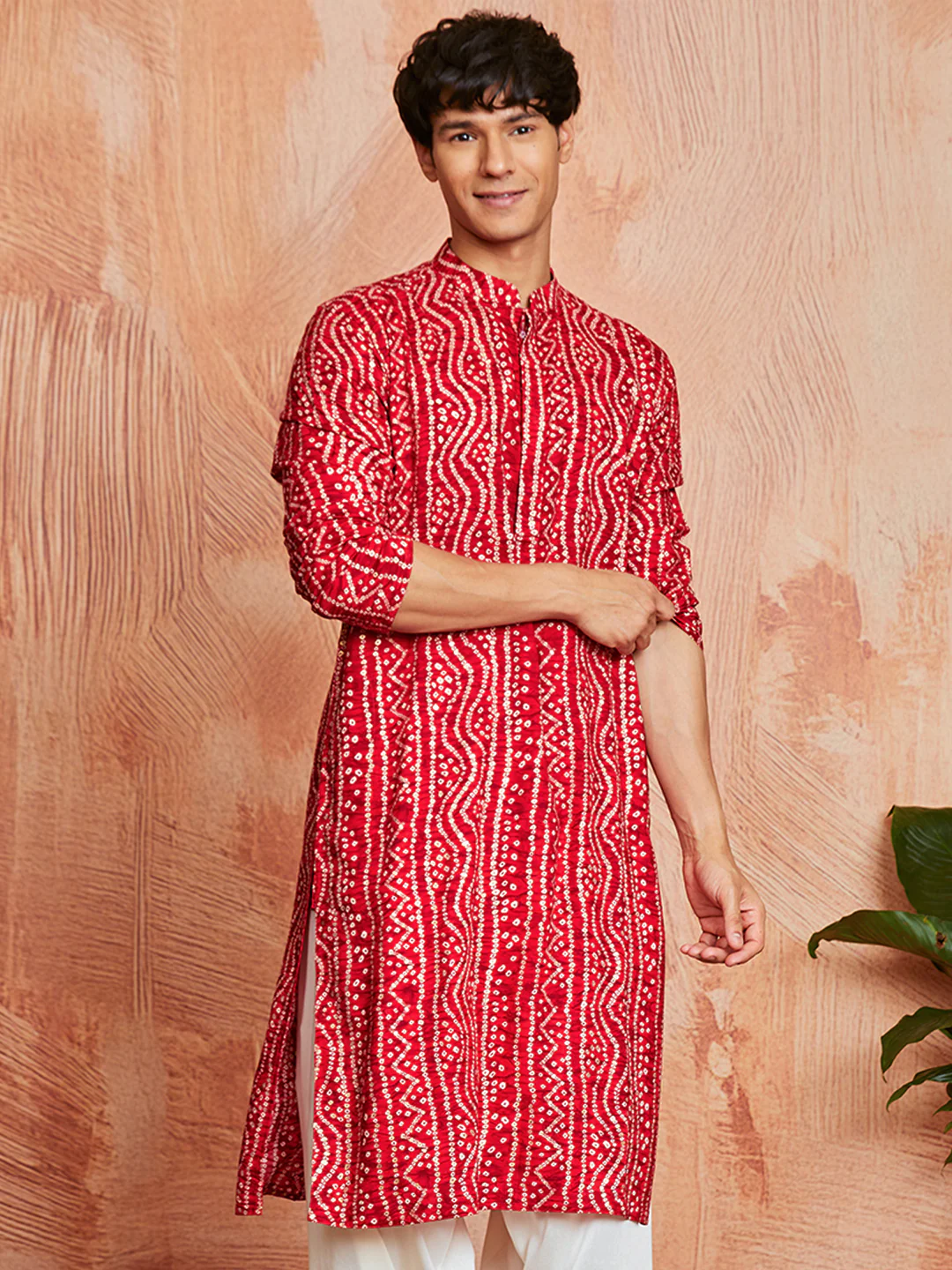 Men's Red Rayon Kurta - Image 6