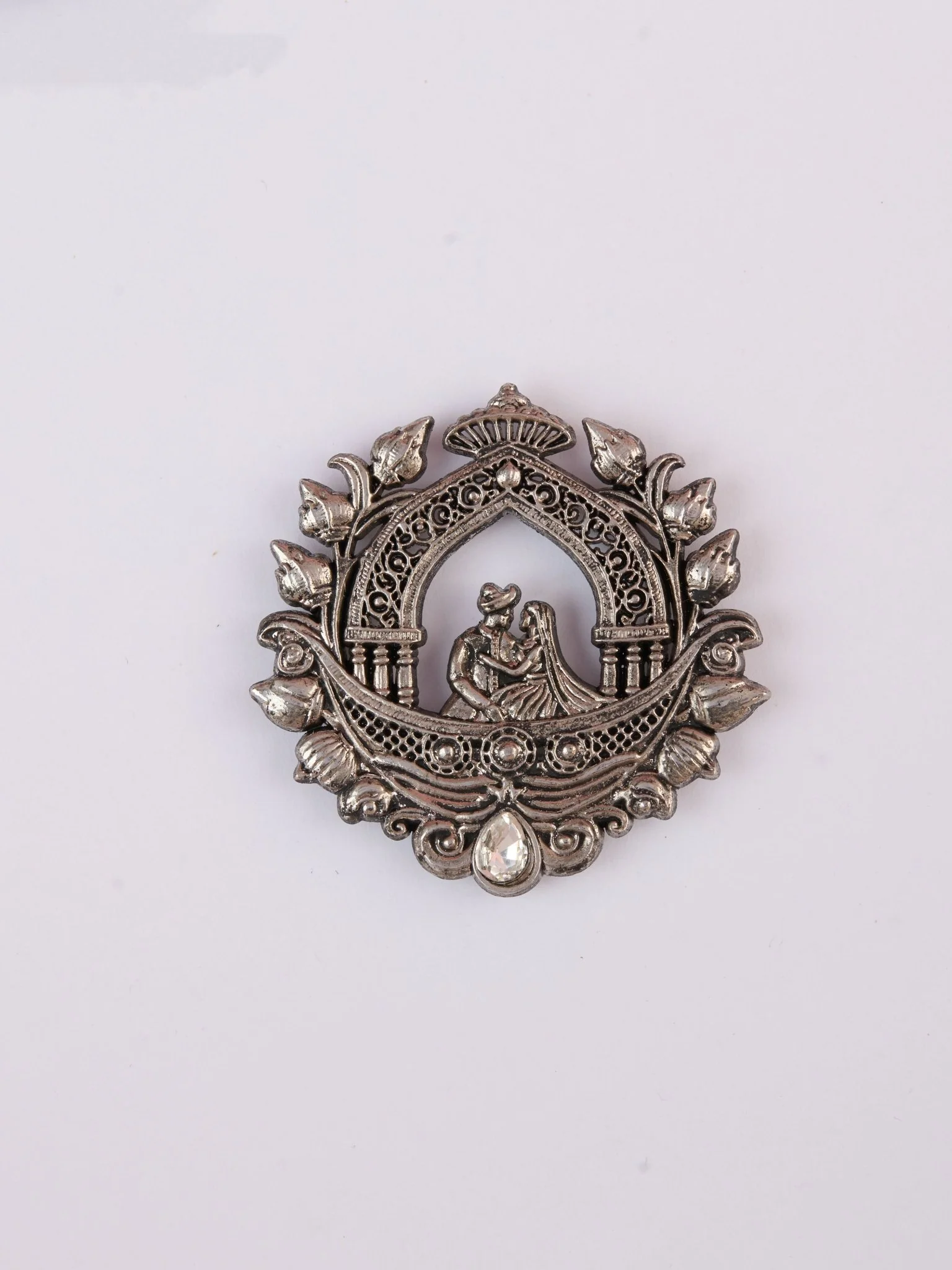 Men's Silver-Toned Brooch - Image 2