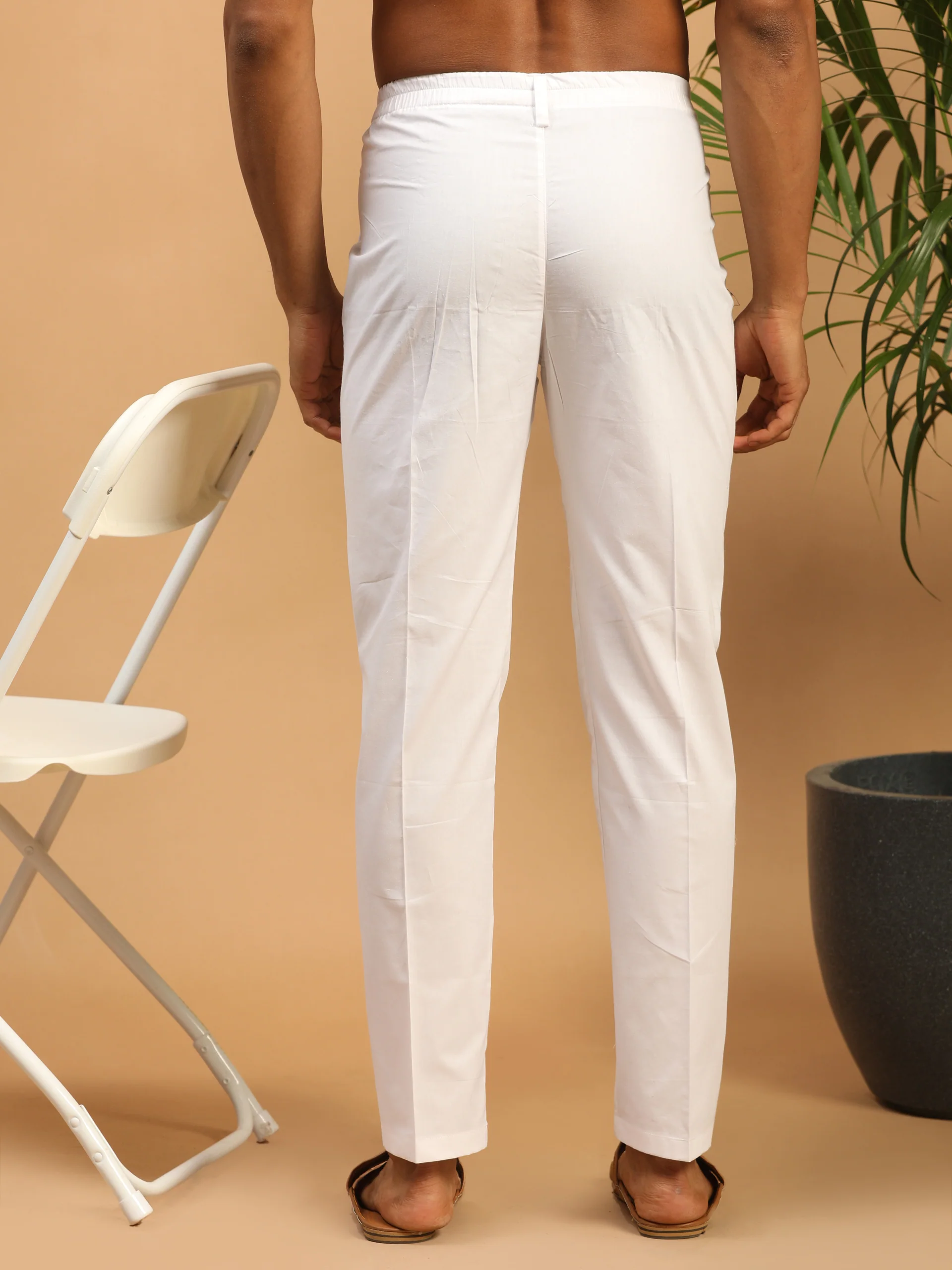 Men's White Pure Cotton Pant Style Pyjama - Image 3
