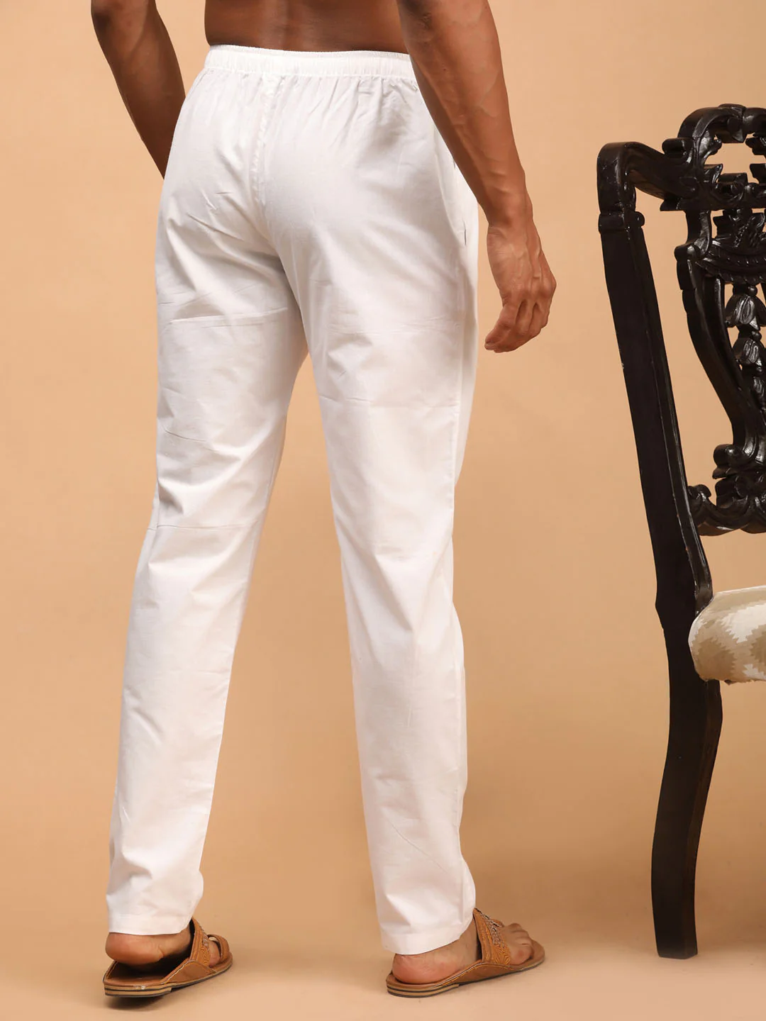 Men's White Cotton Pant Style Pyjama - Image 3