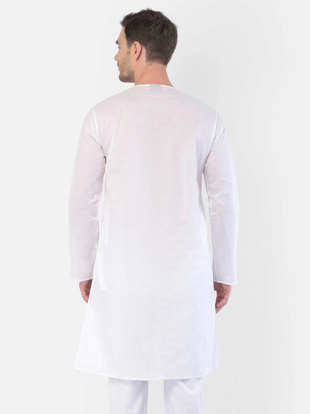 Men's White Cotton Addi Kurta - Image 3