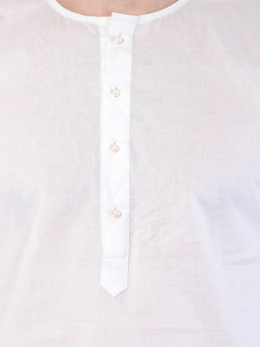 Men's White Cotton Addi Kurta - Image 4