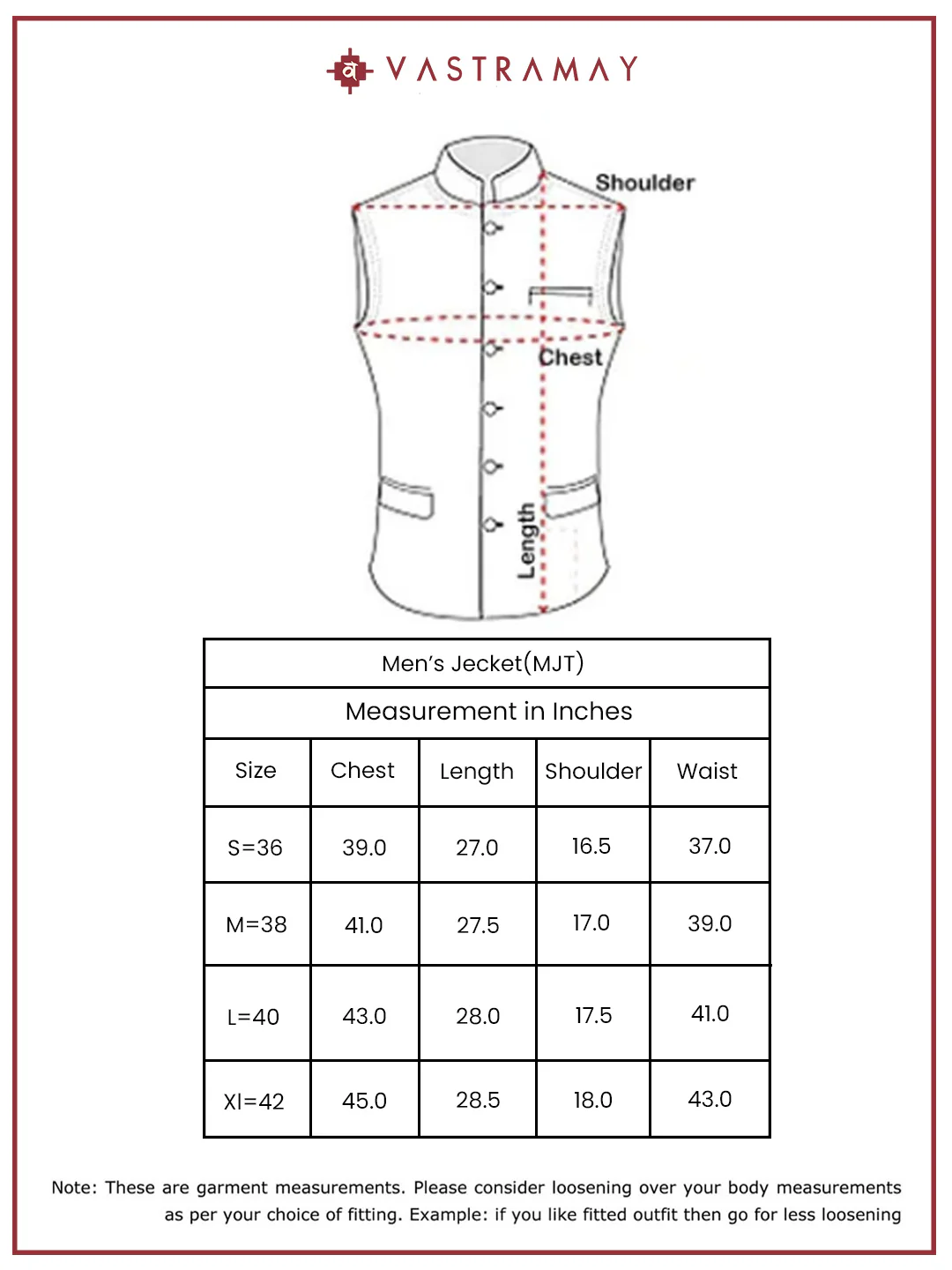 Men's Wine - Nehru Jacket - Image 6