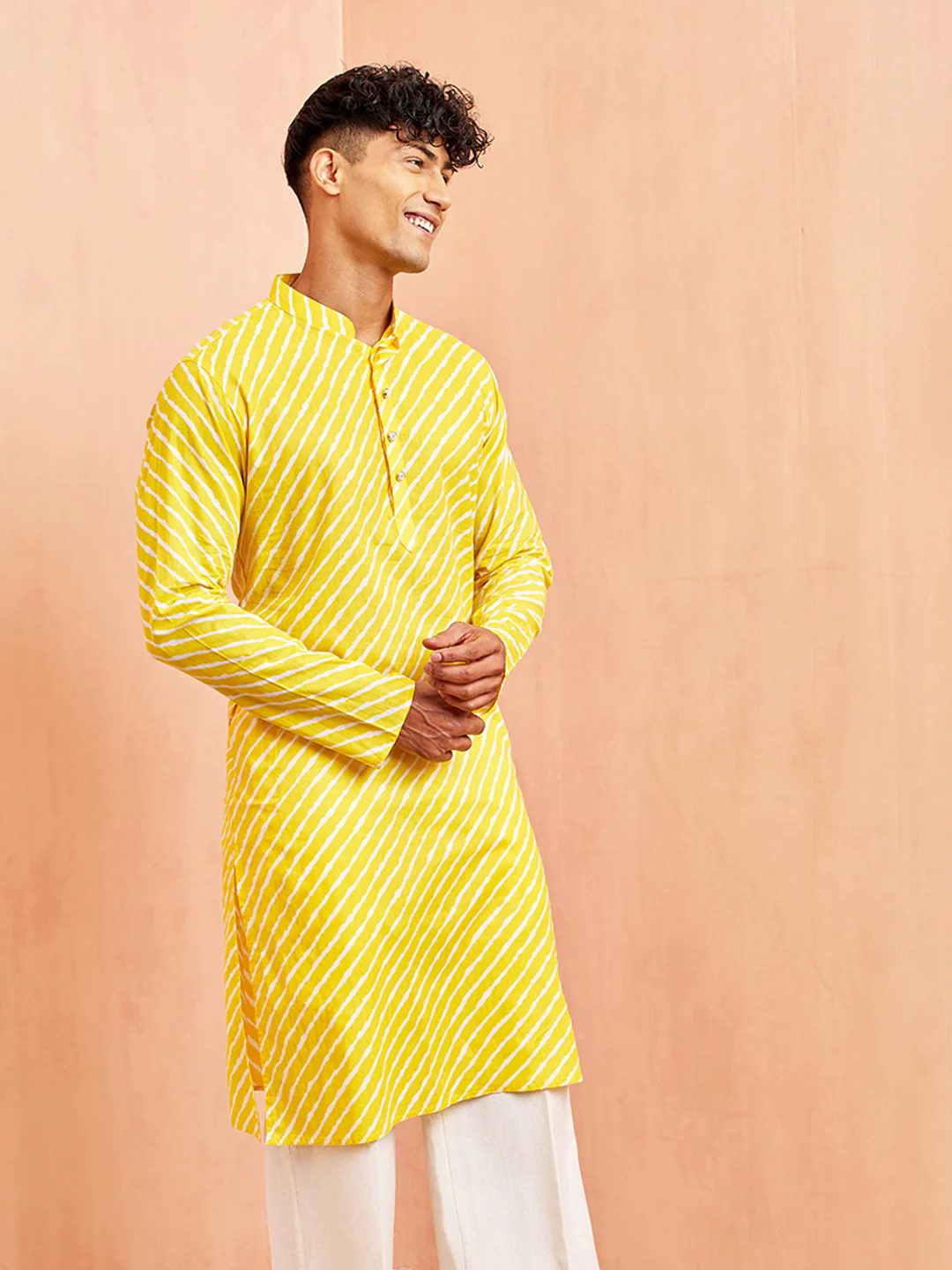 Men's Yellow Cotton Kurta - Image 4