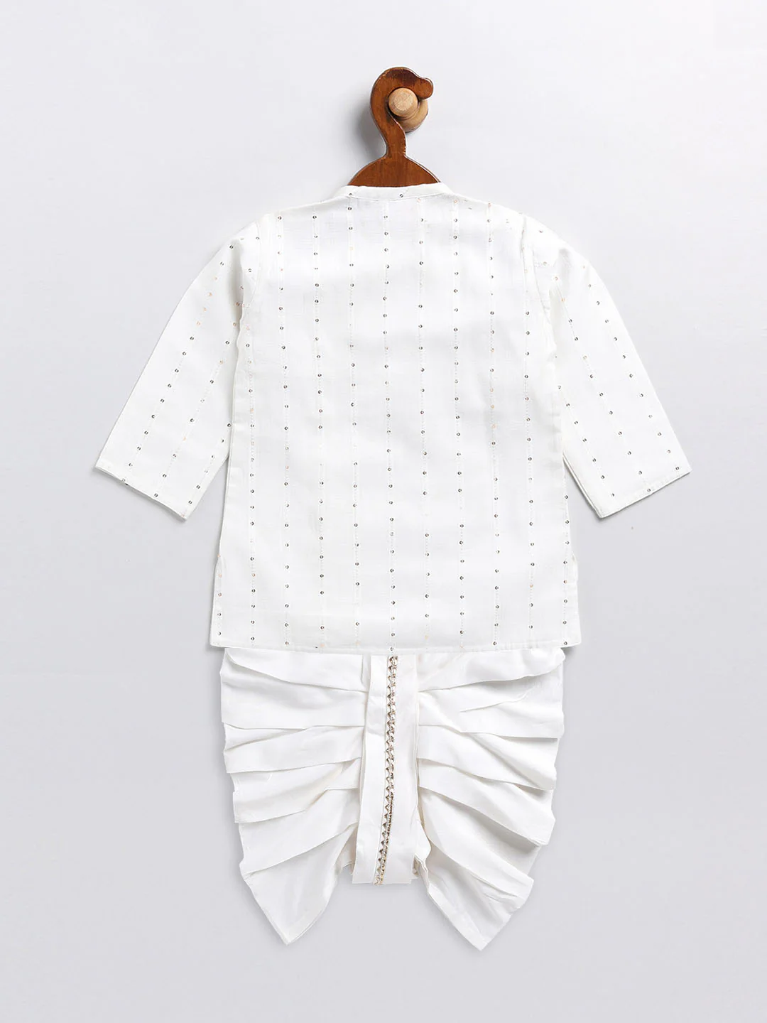 Sishu Boy's White Embellished Angrakha Kurta Dhoti Set - Image 3