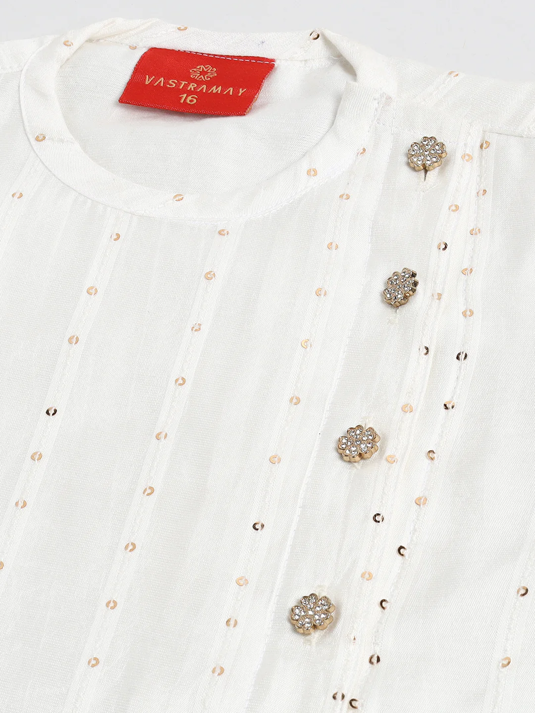 Sishu Boy's White Embellished Angrakha Kurta Dhoti Set - Image 4