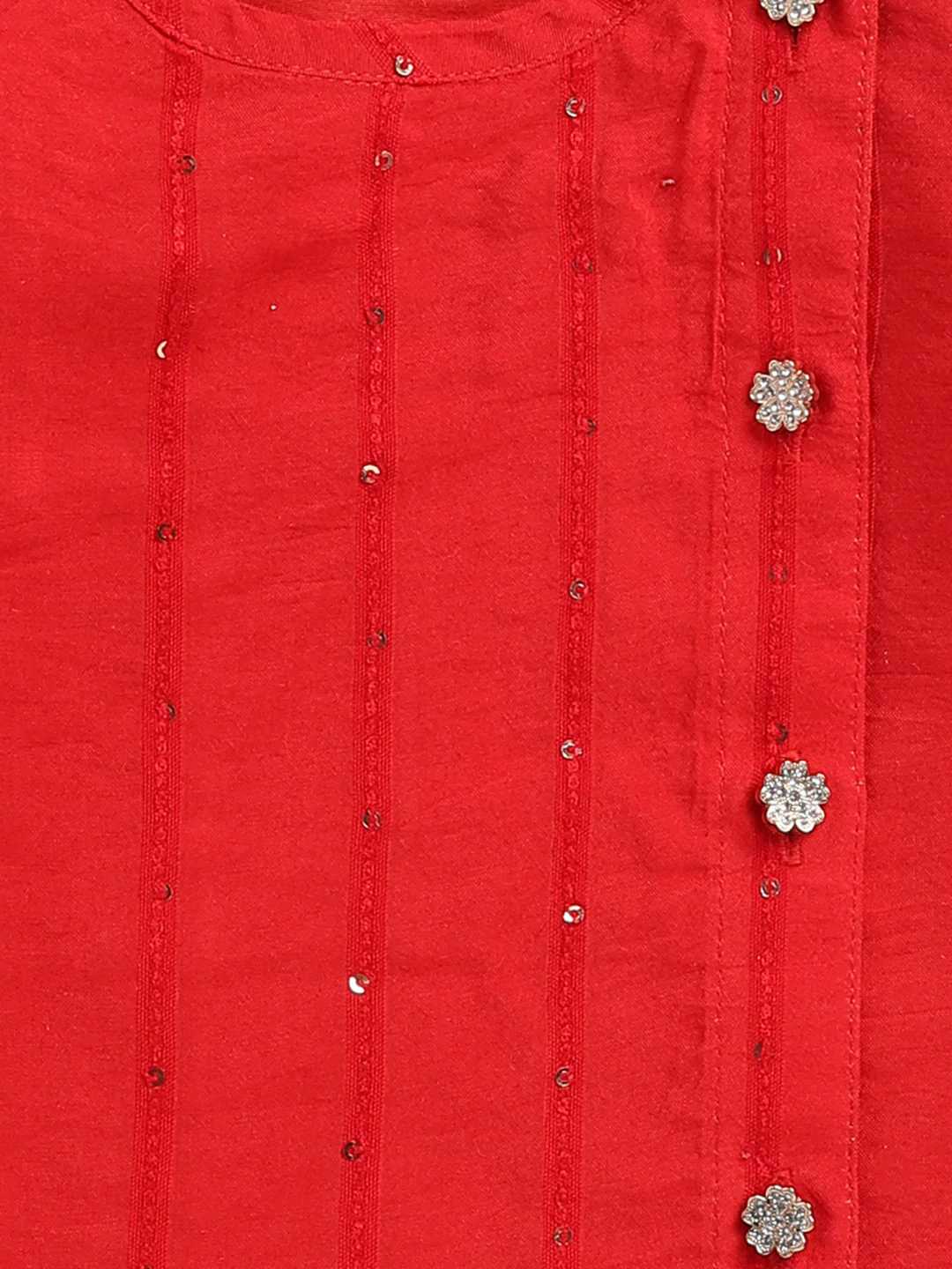 Boy's Red Chanderi Ethnic Combo Set - Image 3